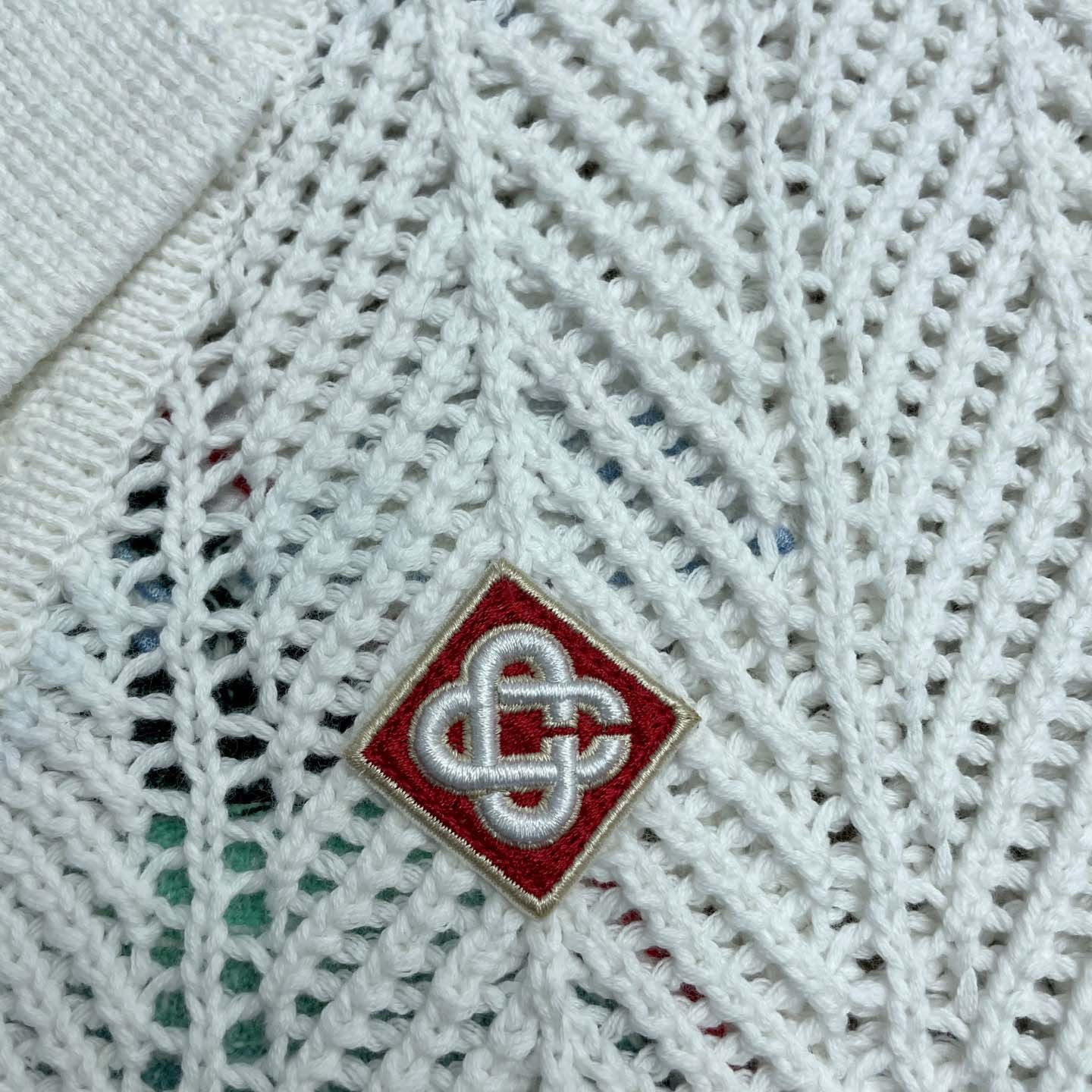 Casablanca Sporty Faux Crochet Cotton Shirt    Z6029 - FashionPlug