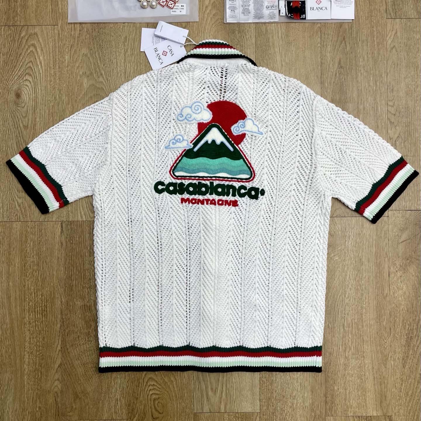 Casablanca Sporty Faux Crochet Cotton Shirt    Z6029 - FashionPlug