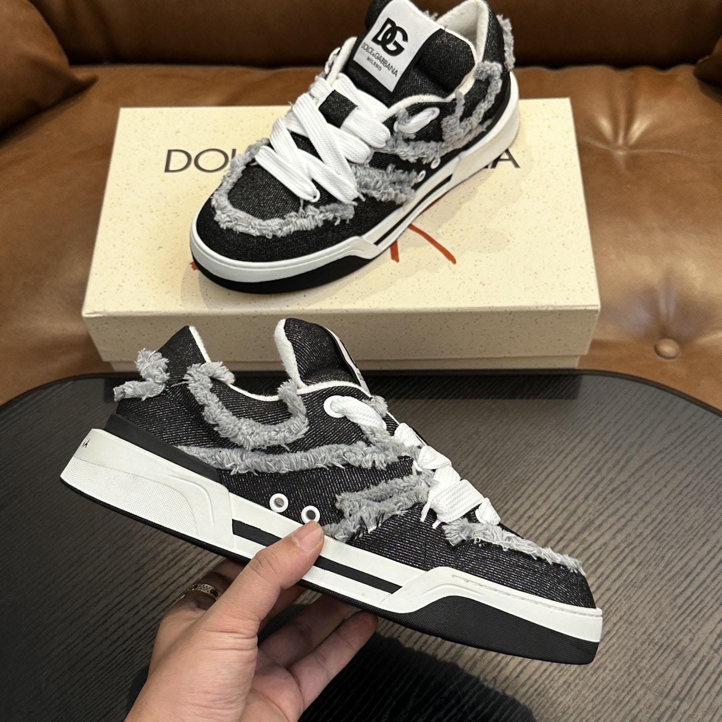 Dolce & Gabbana Denim New Roma Sneakers - FashionPlug