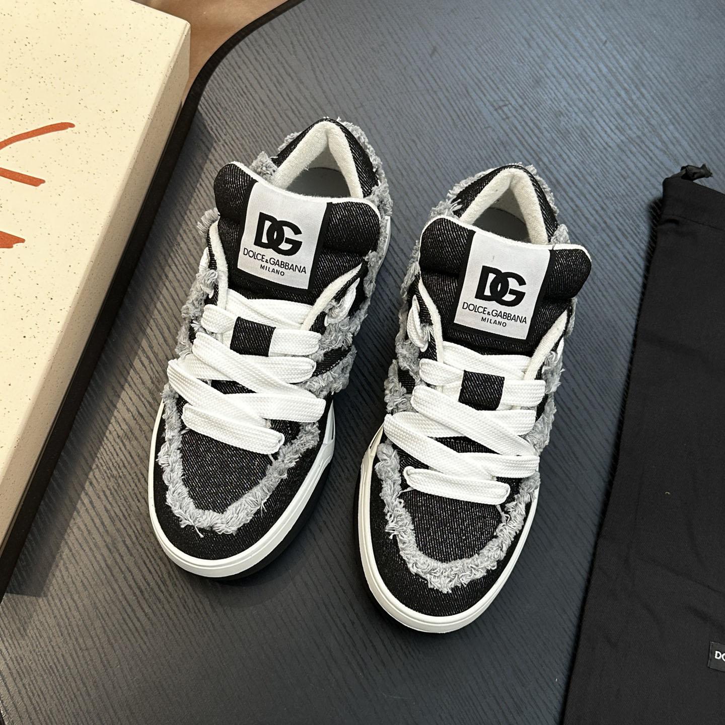 Dolce & Gabbana Denim New Roma Sneakers - FashionPlug