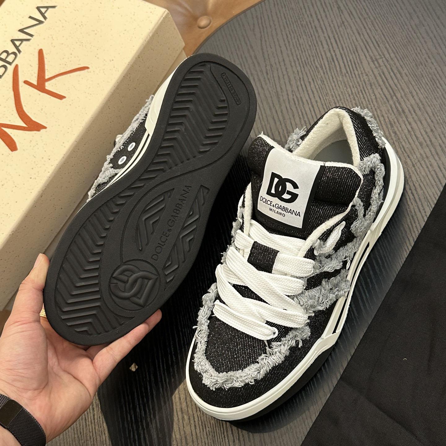 Dolce & Gabbana Denim New Roma Sneakers - FashionPlug