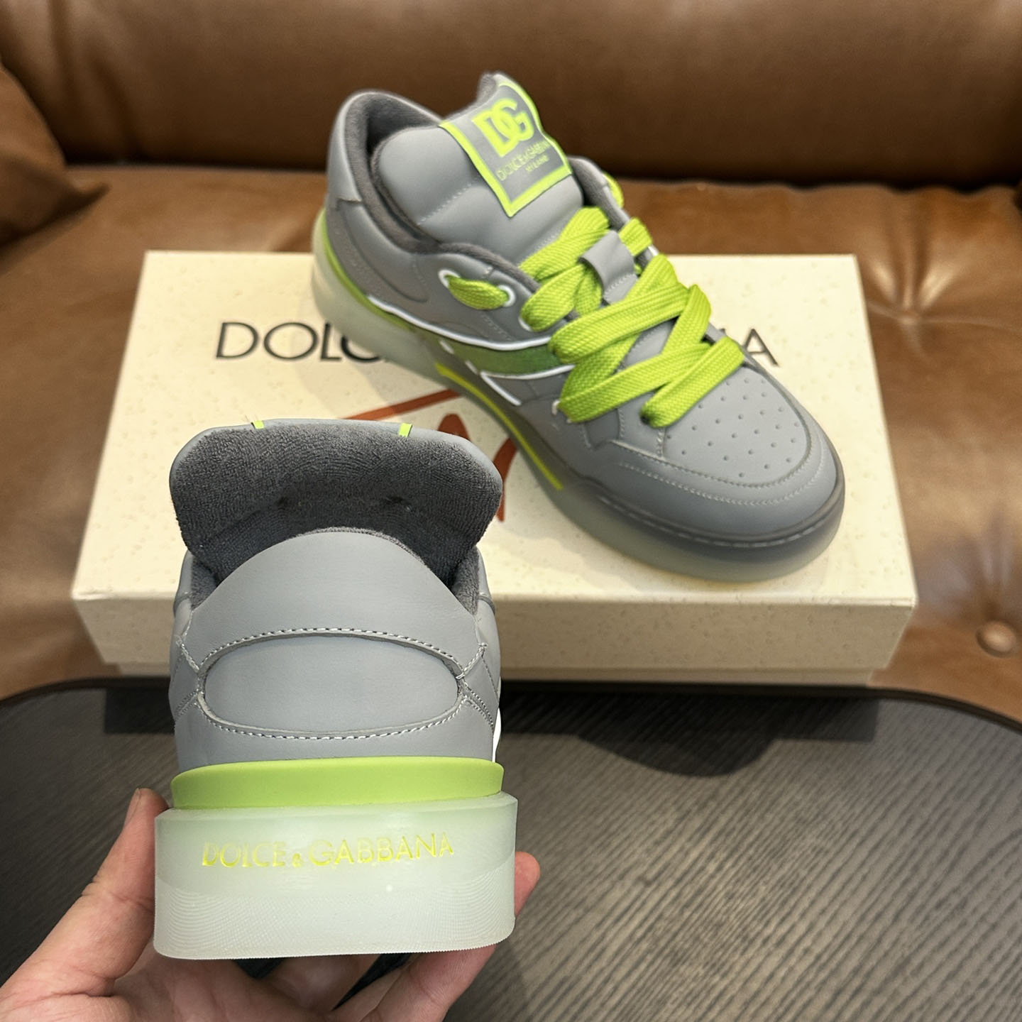 Dolce & Gabbana New Roma Label Low-Top Sneakers - FashionPlug