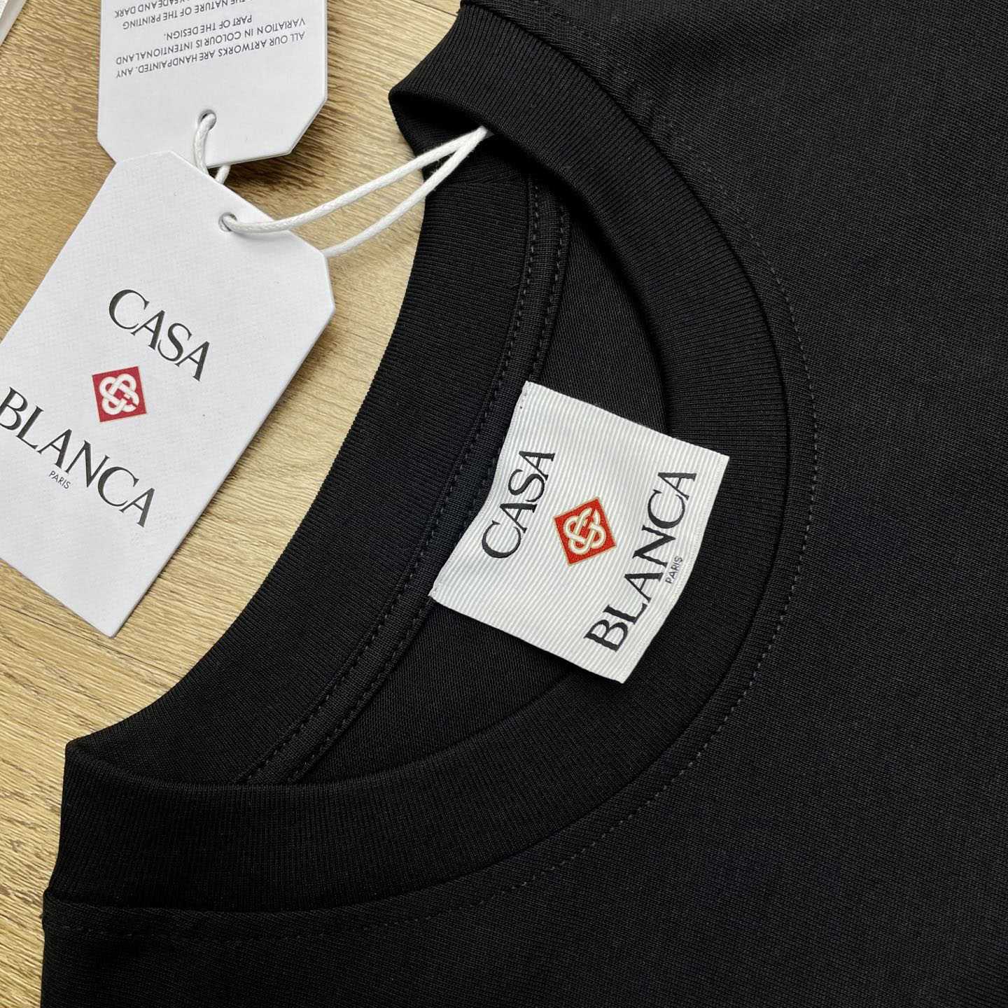 Casablanca Black Tennis Club Icon Short Sleeve T‑shirt C1123 - FashionPlug