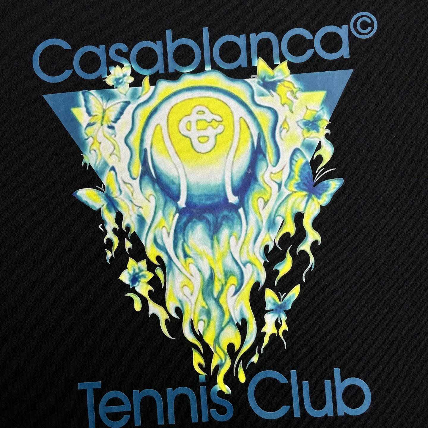 Casablanca Black Tennis Club Icon Short Sleeve T‑shirt C1123 - FashionPlug