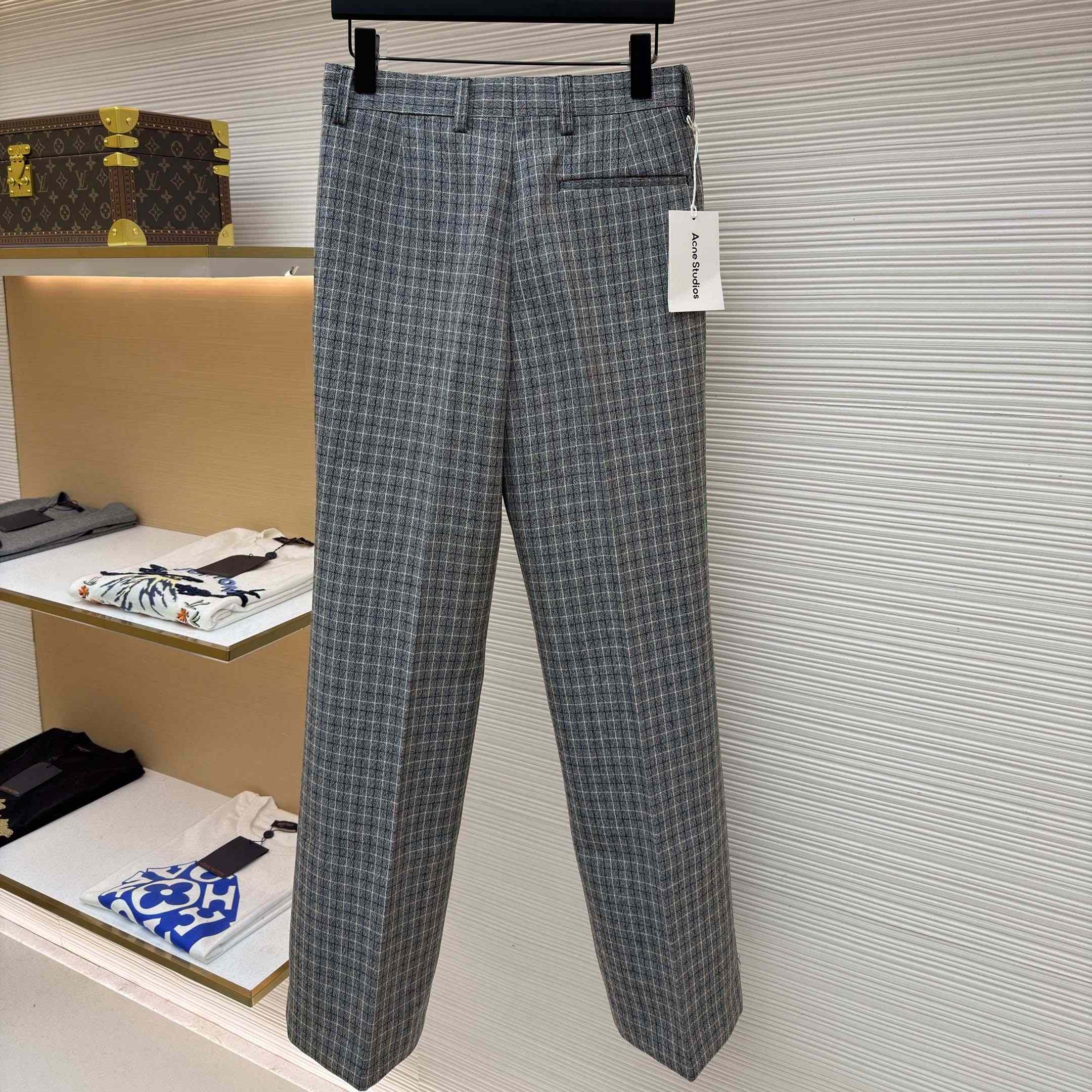 Acne Studios - Wool Check Trousers - FashionPlug