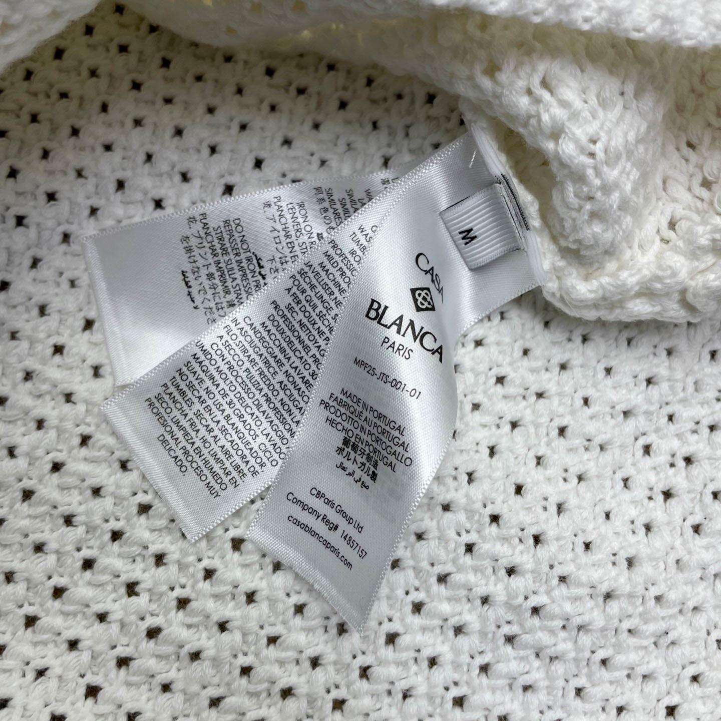 Casablanca Tennis Cotton Crochet Short Sleeve Shirt Z6038 - FashionPlug