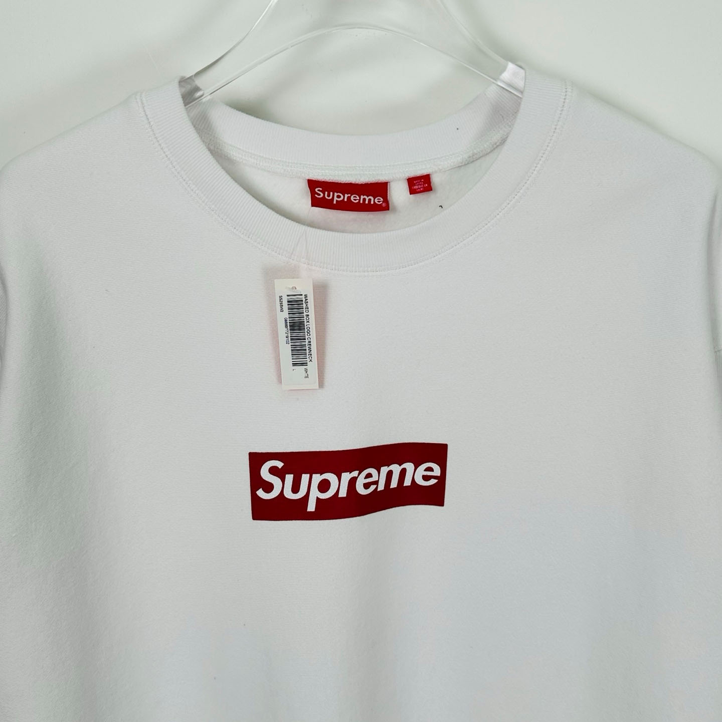 Supreme 25SS Wash Box Logo Crewneck 'White' - FashionPlug