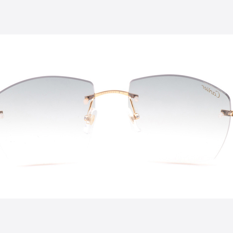 Cartier CT 4189706 Shell Mix Black Buffalo Sunglasses In Gold Gradient Grey - FashionPlug