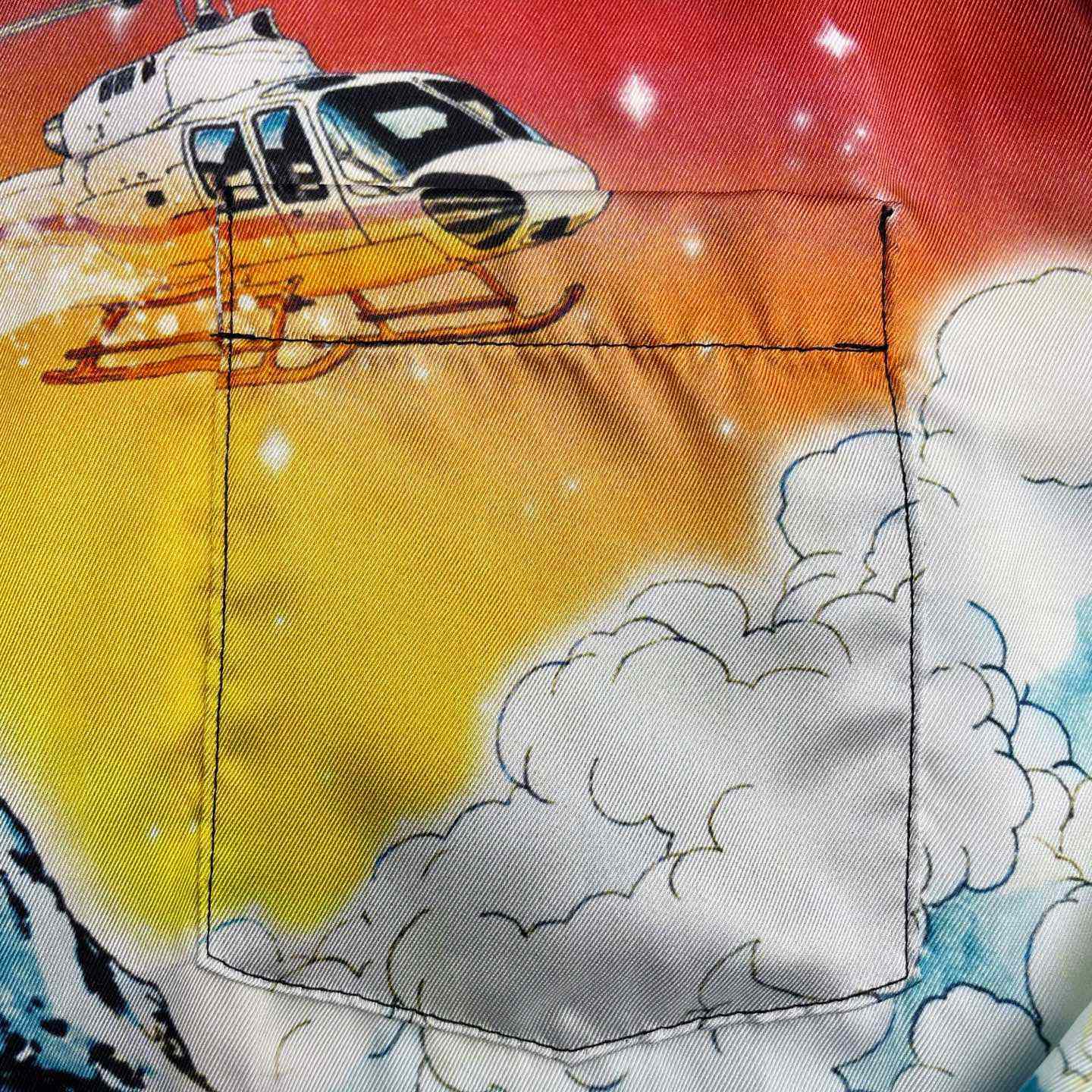 Casablanca Ski Lake Long Sleeve Silk Twill Shirt CA3569 - FashionPlug