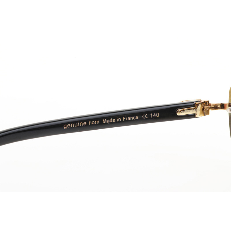 Cartier CT 4189706 White Mix Black Buffalo Sunglasses In Gold Gradient Brown - FashionPlug