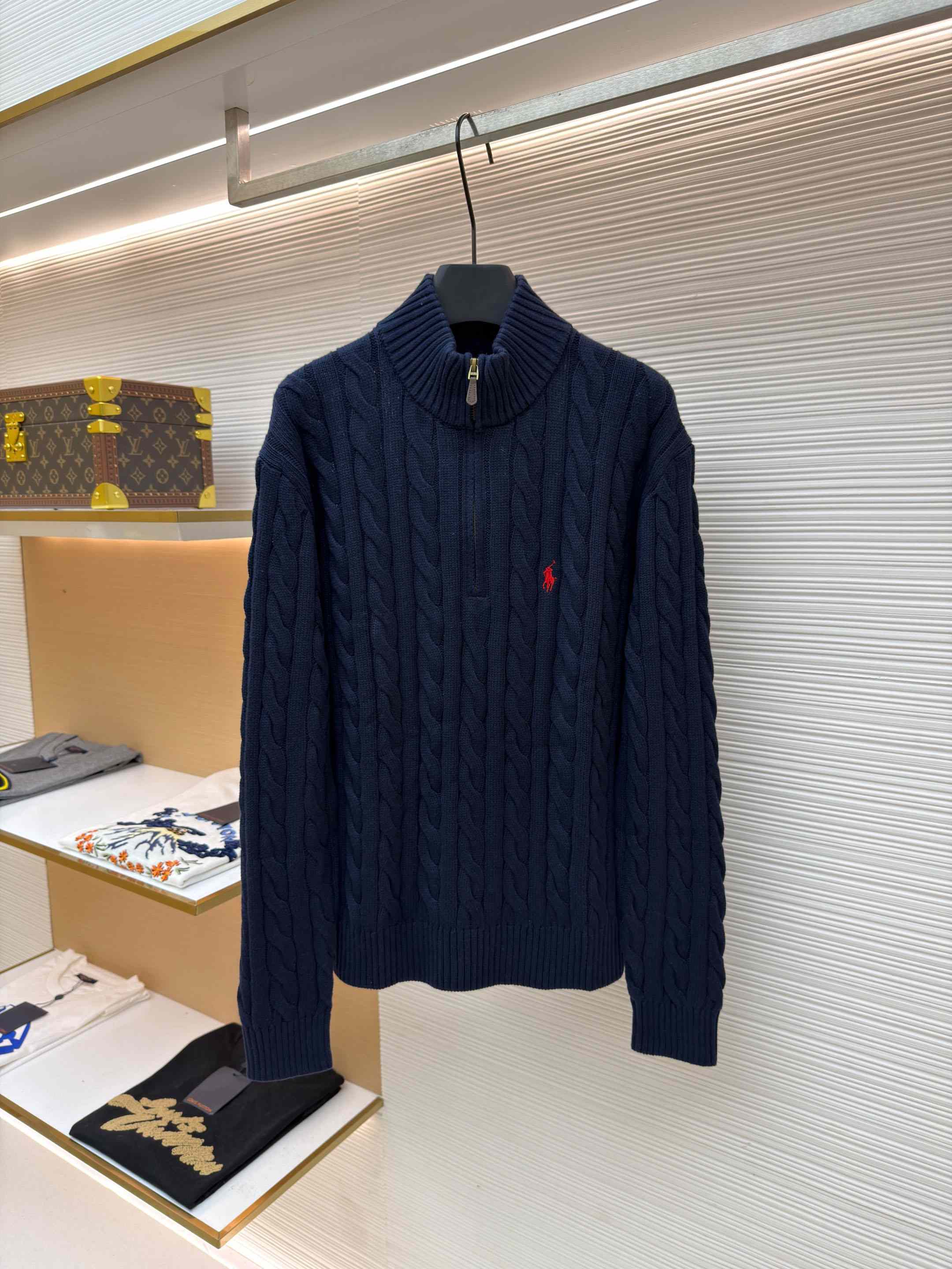 Polo Ralph Cable-Knit Cotton Quarter-Zip Jumper - FashionPlug
