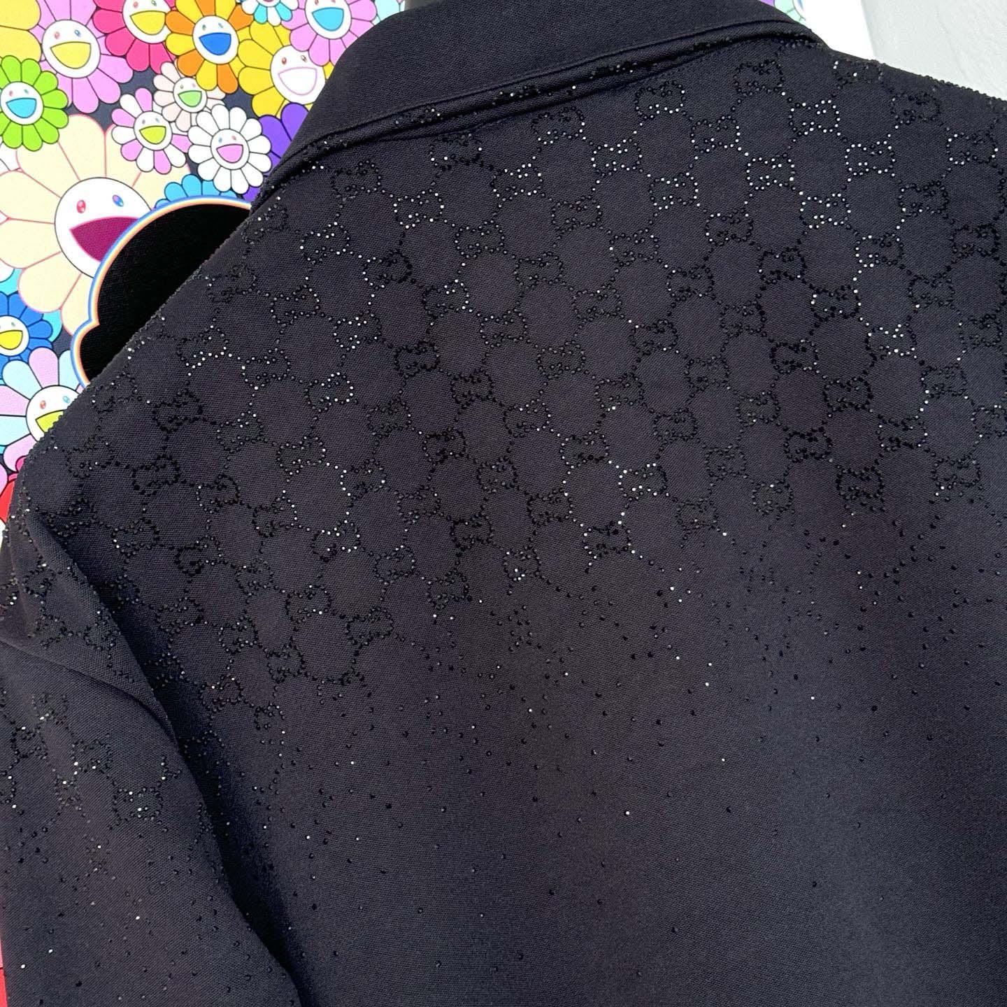 Gucci Technical Jersey Zip Jacket With Crystals - FashionPlug