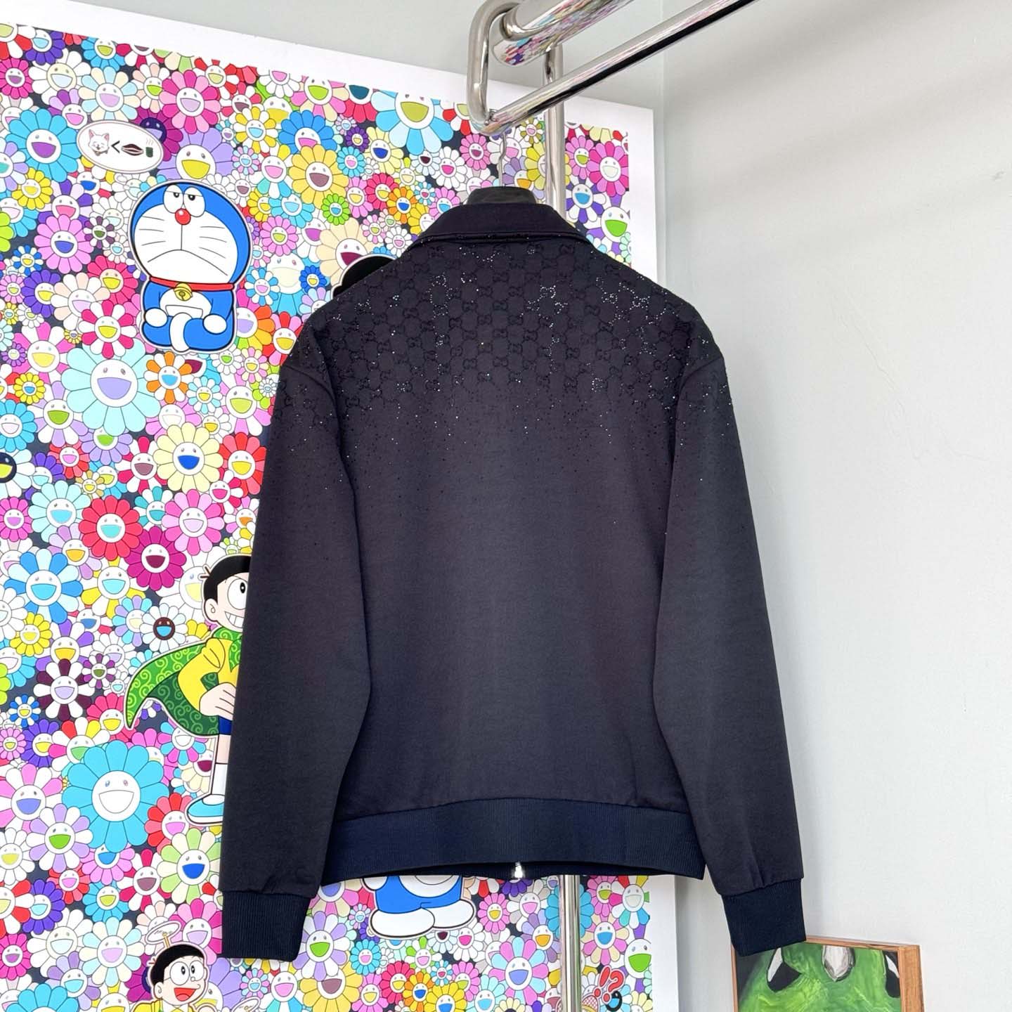 Gucci Technical Jersey Zip Jacket With Crystals - FashionPlug