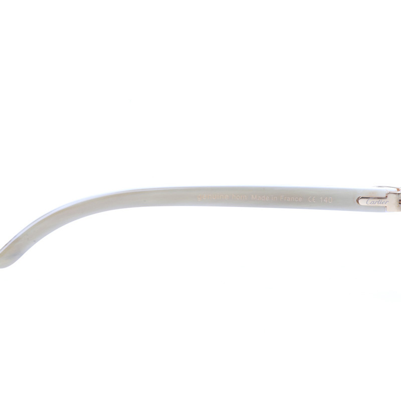 Cartier CT 4189706 Shell Mix White Buffalo Sunglasses In Gold Gradient Grey - FashionPlug