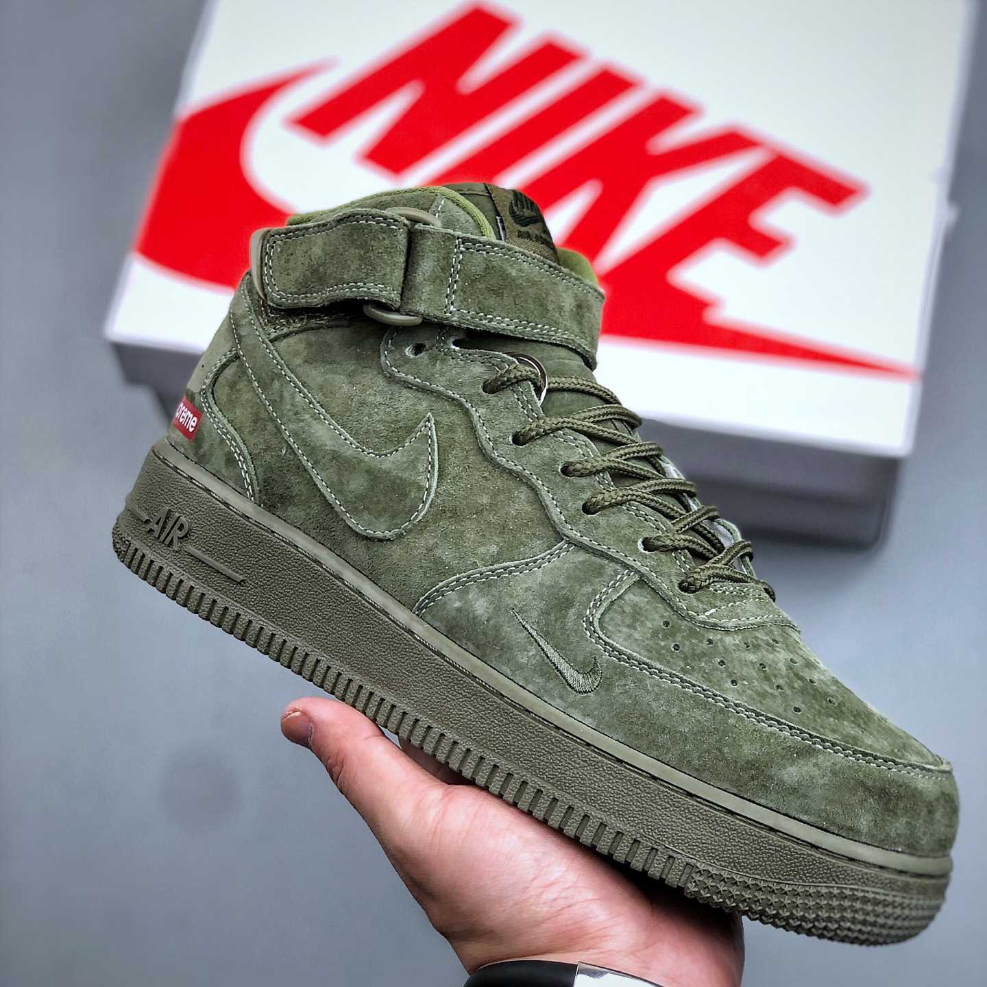 Supreme x Nike Air Force 1  Mid '07 'Legion Green'    DV0788-005 - FashionPlug