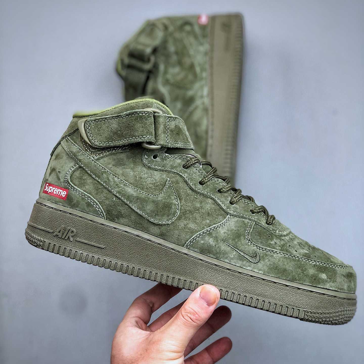  Supreme x Nike Air Force 1  Mid '07 'Legion Green'    DV0788-005 - FashionPlug