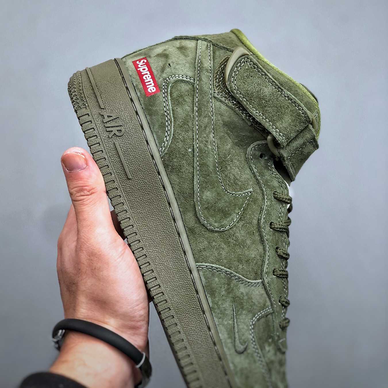  Supreme x Nike Air Force 1  Mid '07 'Legion Green'    DV0788-005 - FashionPlug
