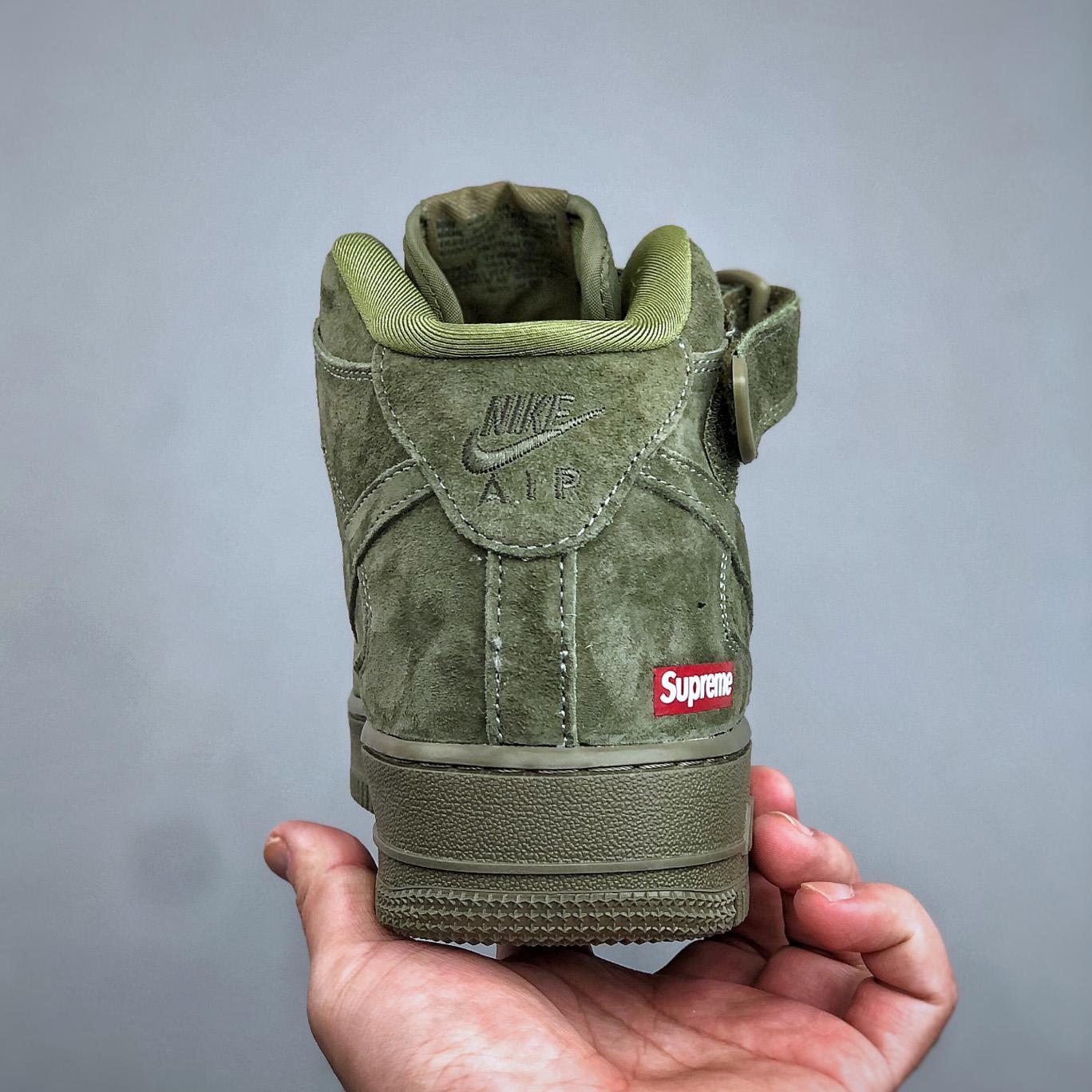  Supreme x Nike Air Force 1  Mid '07 'Legion Green'    DV0788-005 - FashionPlug