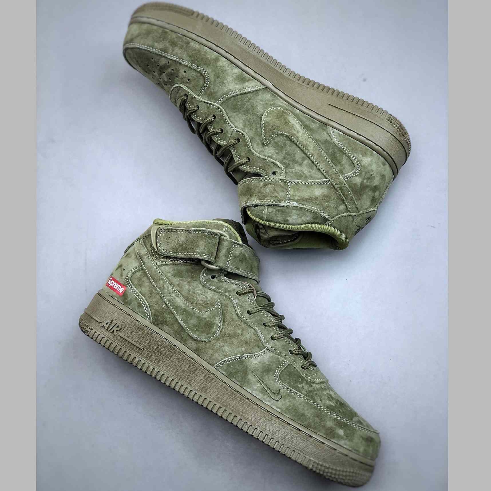  Supreme x Nike Air Force 1  Mid '07 'Legion Green'    DV0788-005 - FashionPlug