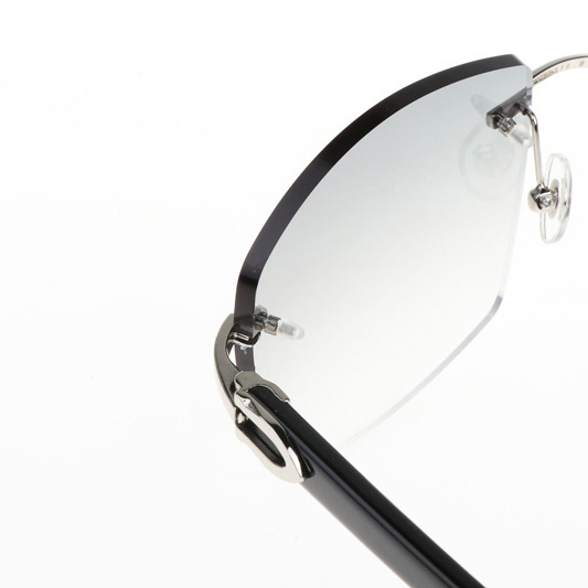 Cartier CT 4189706 Black Buffalo Sunglasses In Silver Gradient Grey - FashionPlug