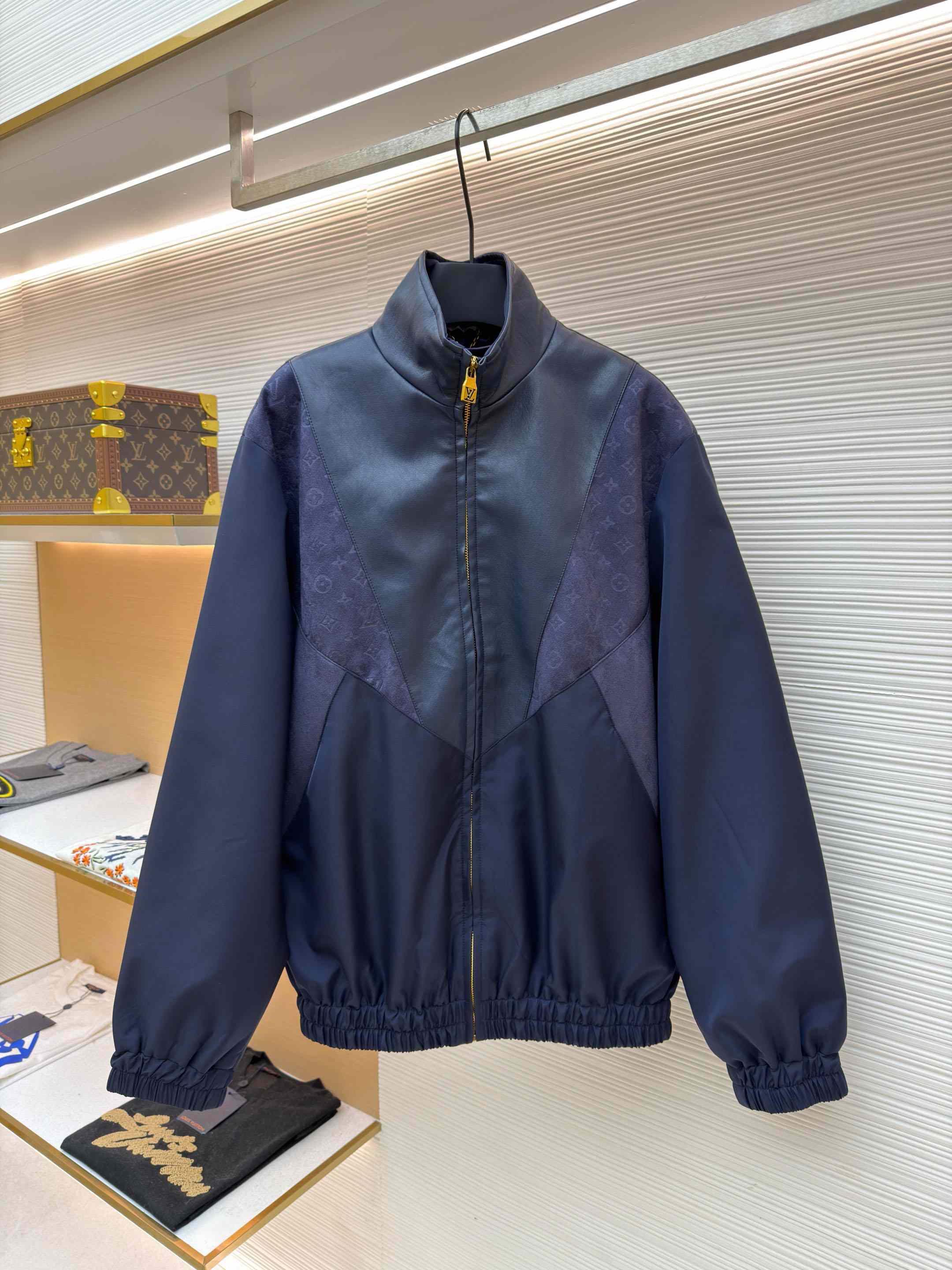Louis Vuitton Leather Mix Track Top 1AJB73 - FashionPlug