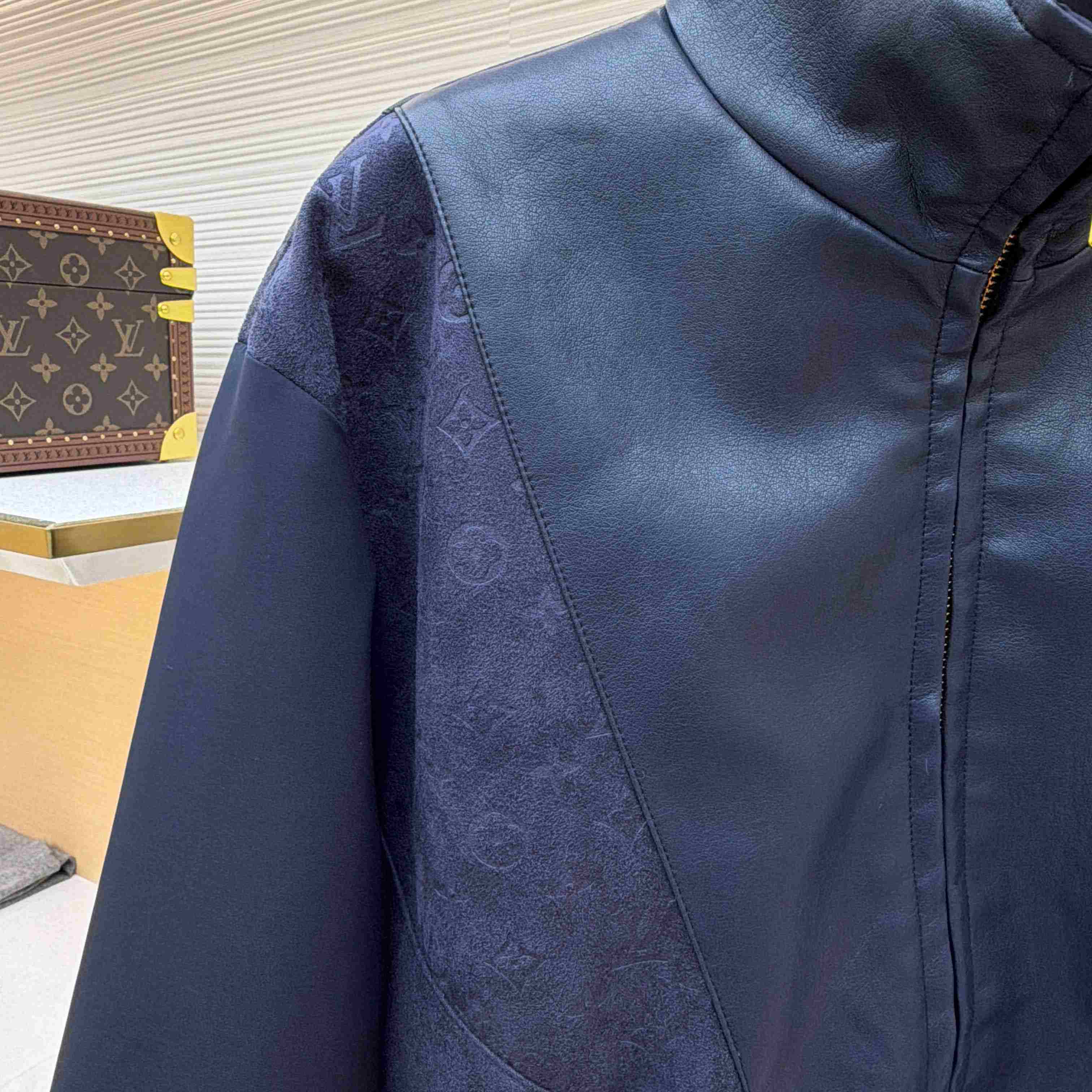 Louis Vuitton Leather Mix Track Top 1AJB73 - FashionPlug