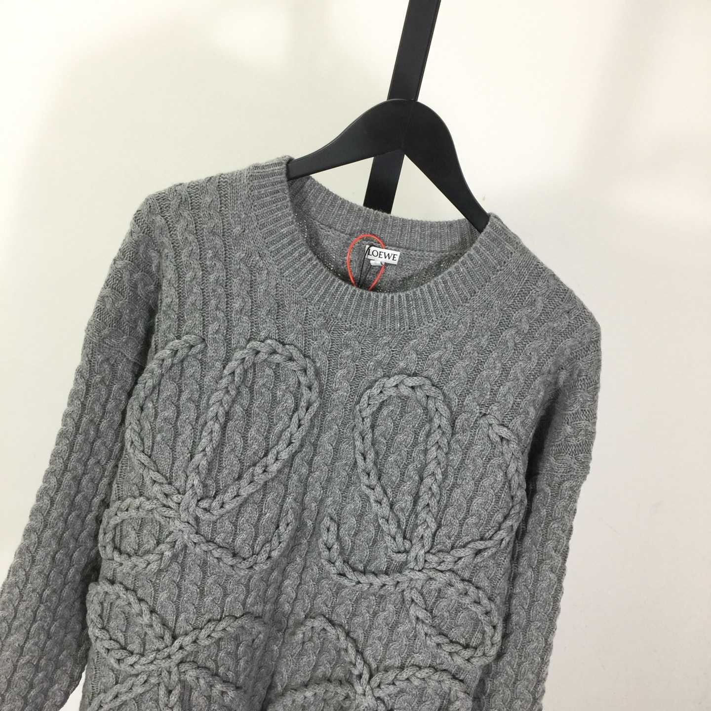 Loewe Men's Anagram Cable-Knit Wool - FashionPlug