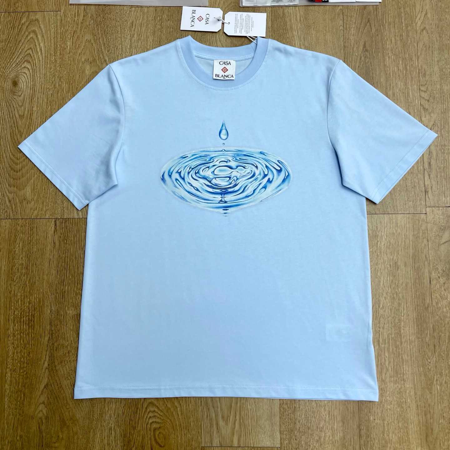 Casablanca DRIP LOGO SHORT SLEEVE T‑SHIRT C1129 - FashionPlug