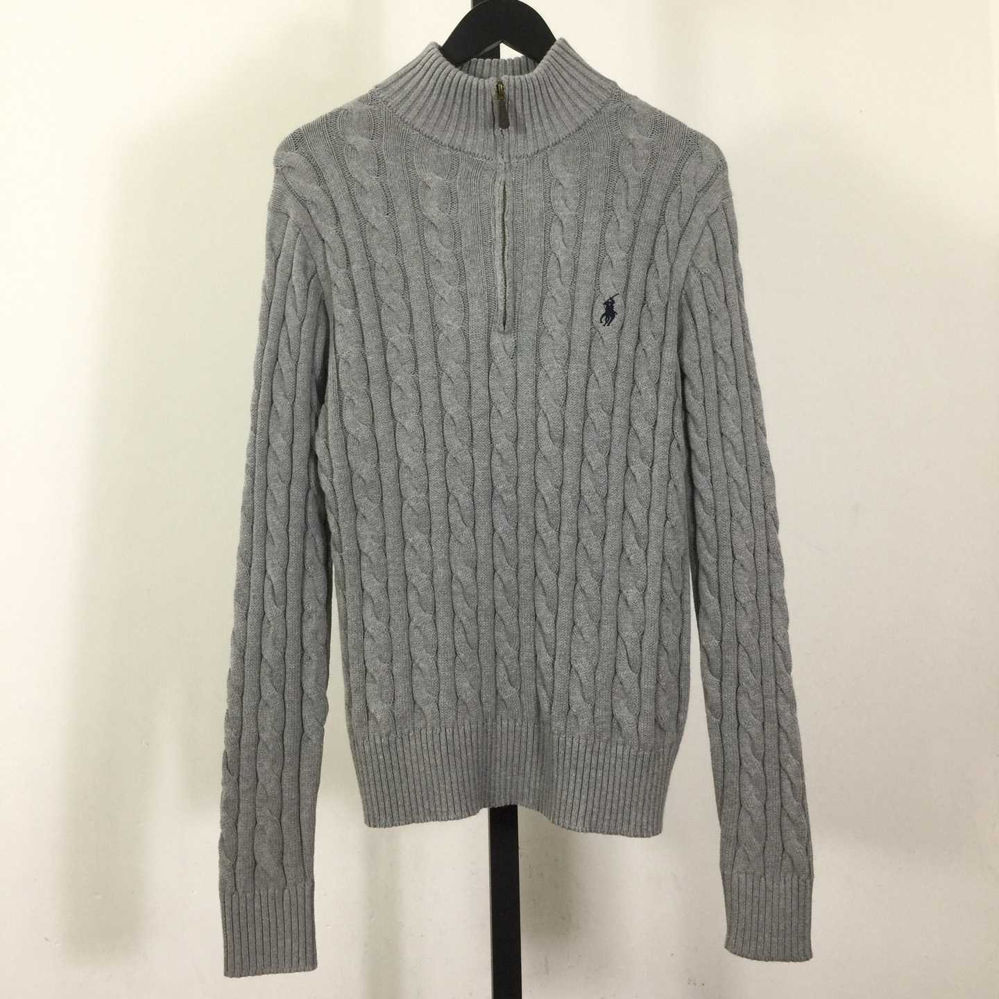 Polo Ralph Cable-Knit Cotton Quarter-Zip Jumper - FashionPlug