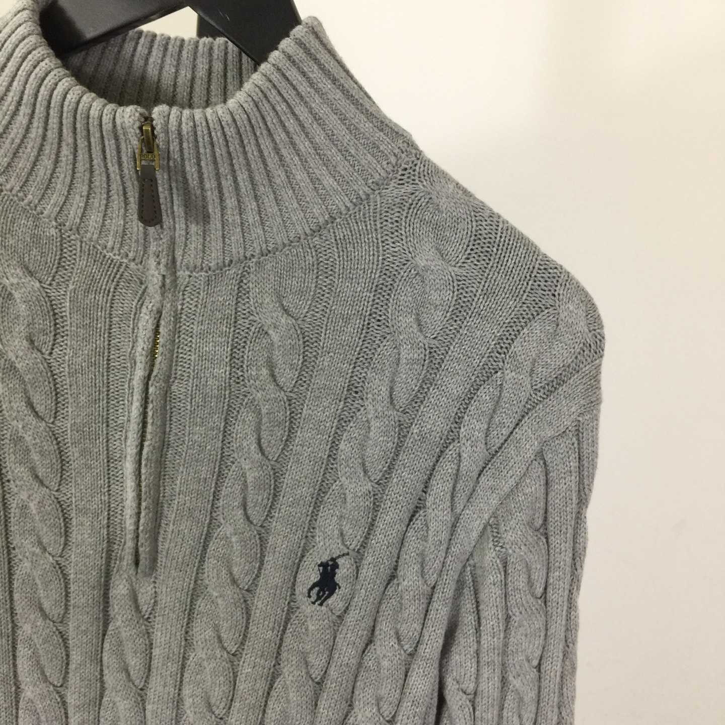 Polo Ralph Cable-Knit Cotton Quarter-Zip Jumper - FashionPlug