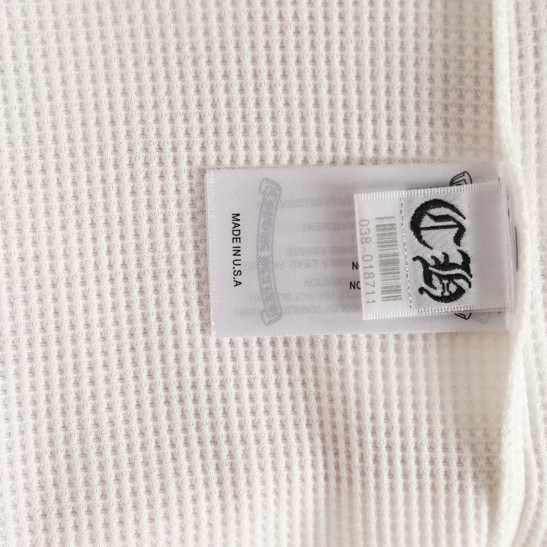 Chrome Hearts White Thermal Leather Cross Patch Long Sleeve Tee - FashionPlug