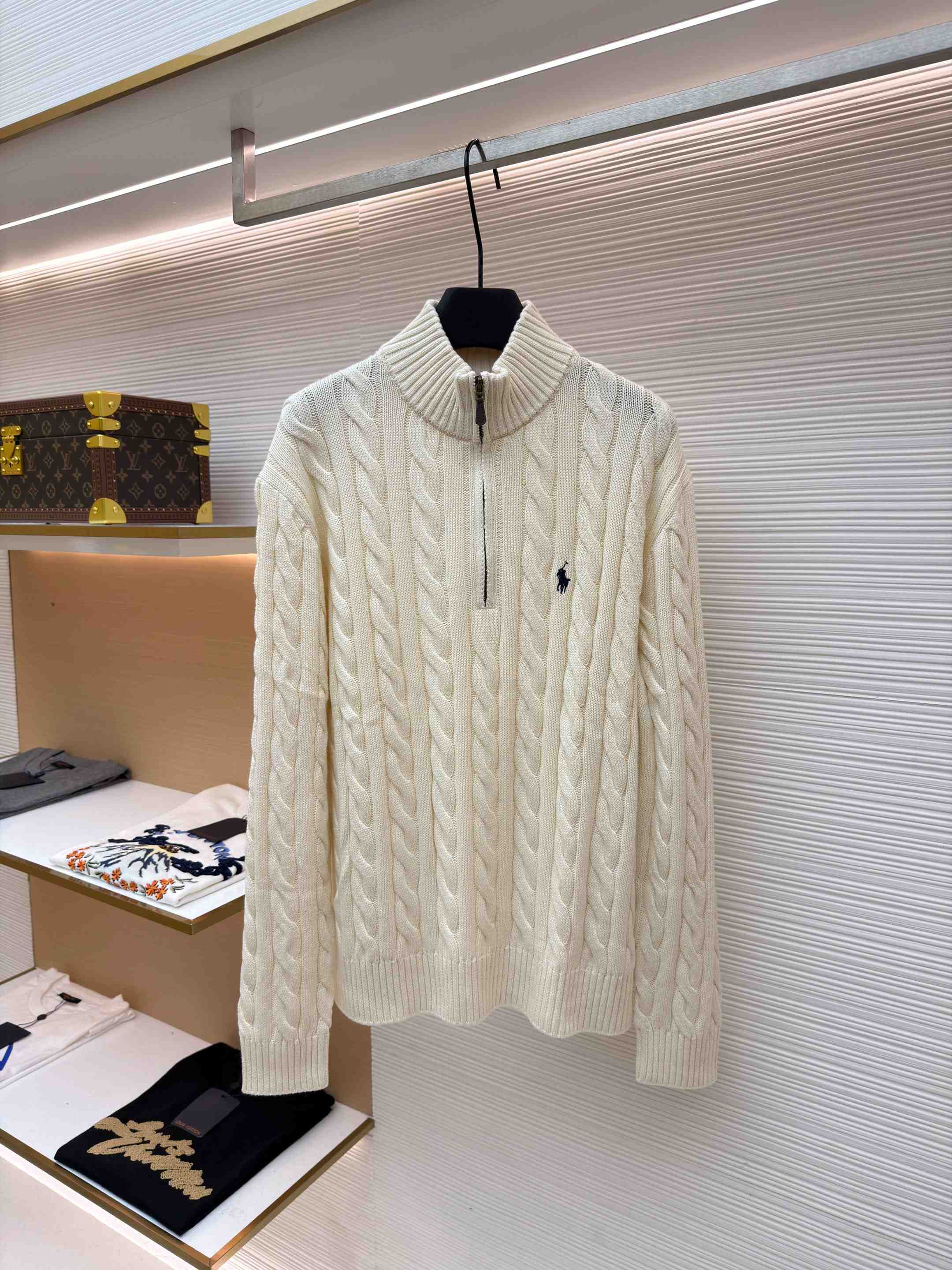 Polo Ralph Cable-Knit Cotton Quarter-Zip Jumper - FashionPlug