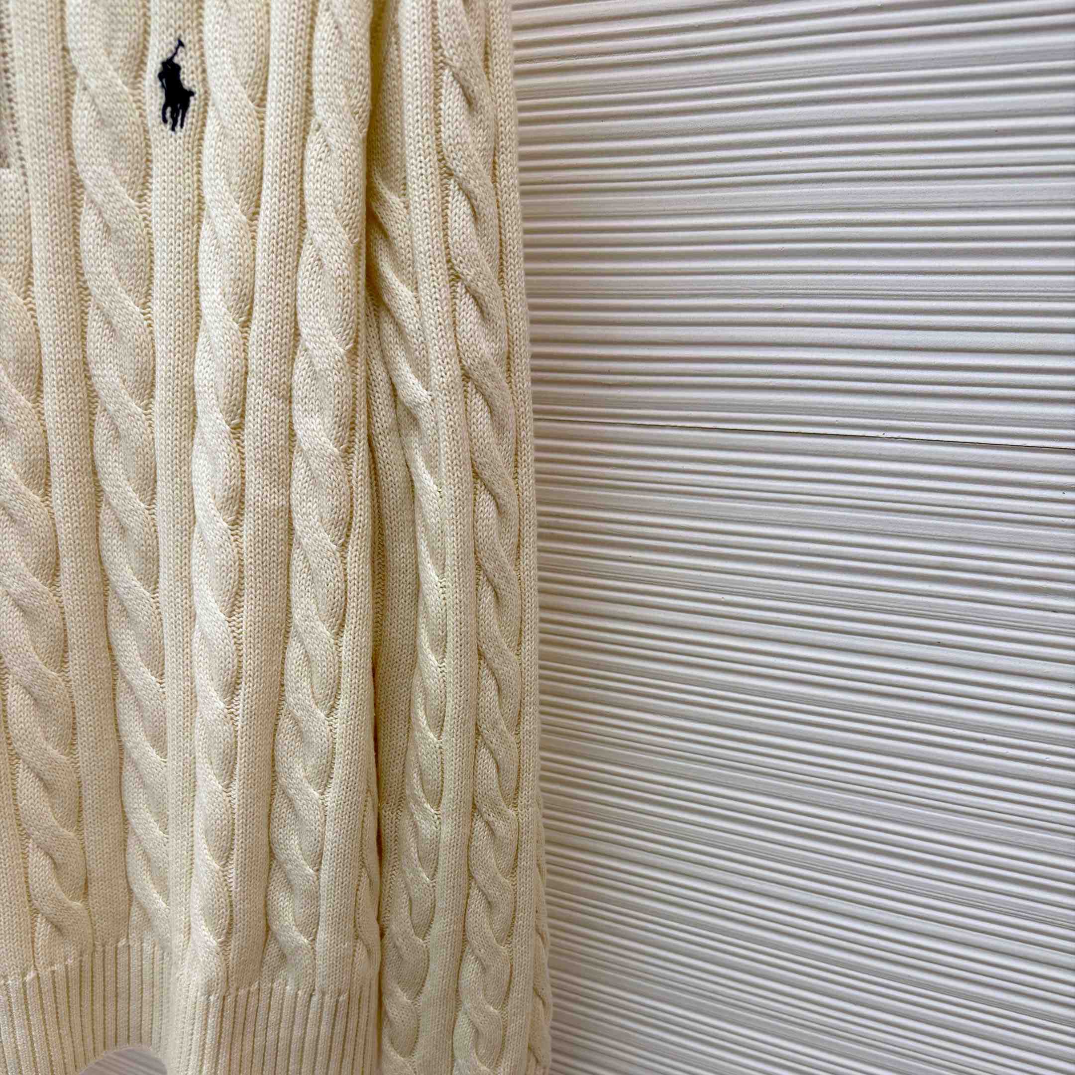 Polo Ralph Cable-Knit Cotton Quarter-Zip Jumper - FashionPlug