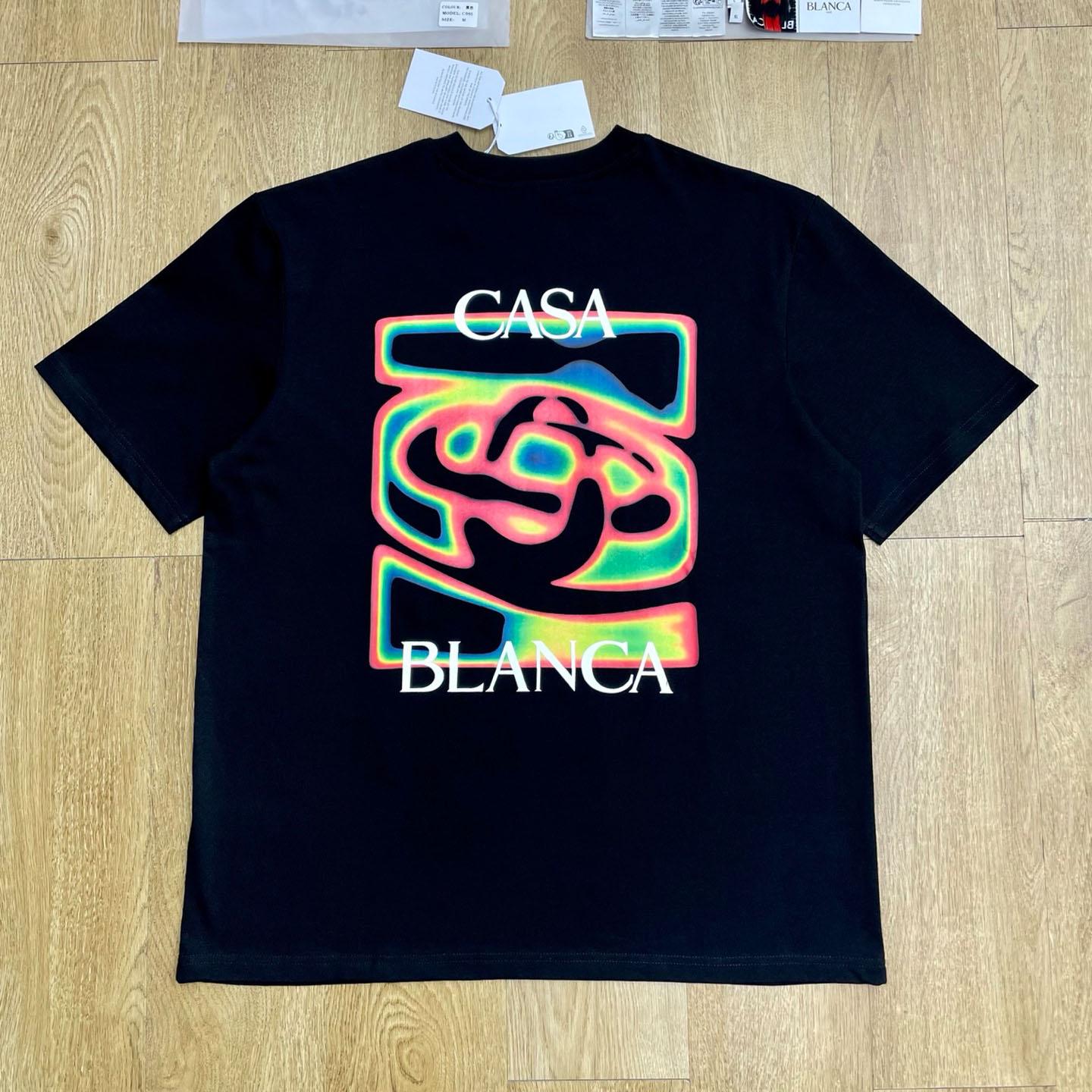 Casablanca Heat Map Logo Short Sleeve T‑Shirt C1125 - FashionPlug