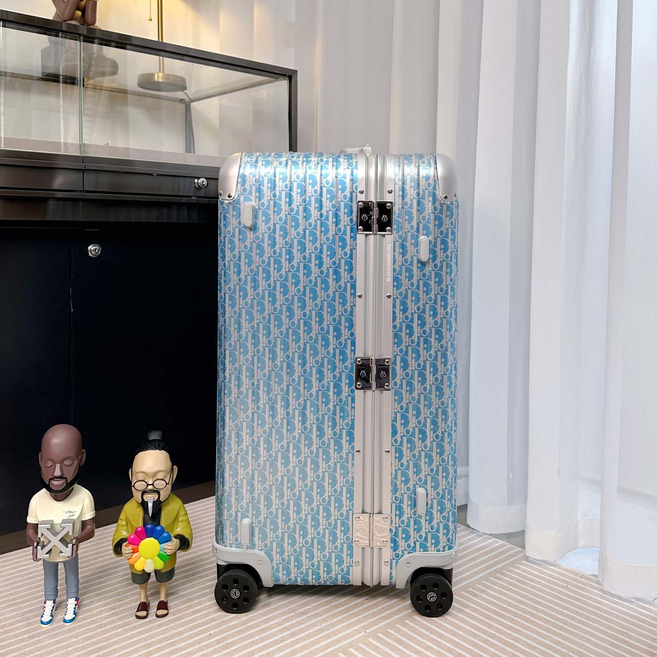 Christian Dior x Rimowa Aluminum Gradient Cabin Luggage - FashionPlug