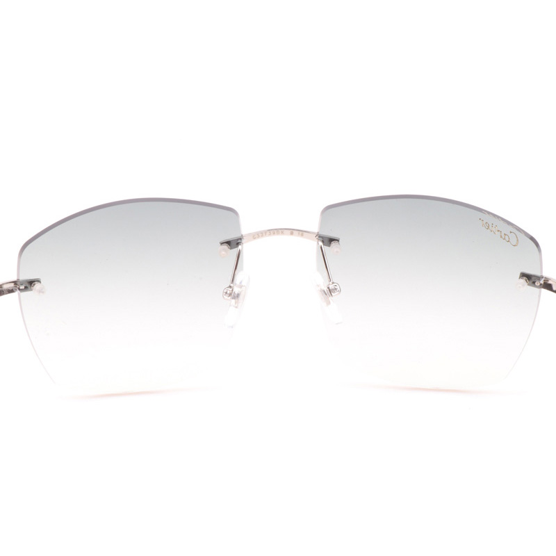 Cartier CT 4189706 Shell Mix Black Buffalo Sunglasses In Silver Gradient Grey - FashionPlug