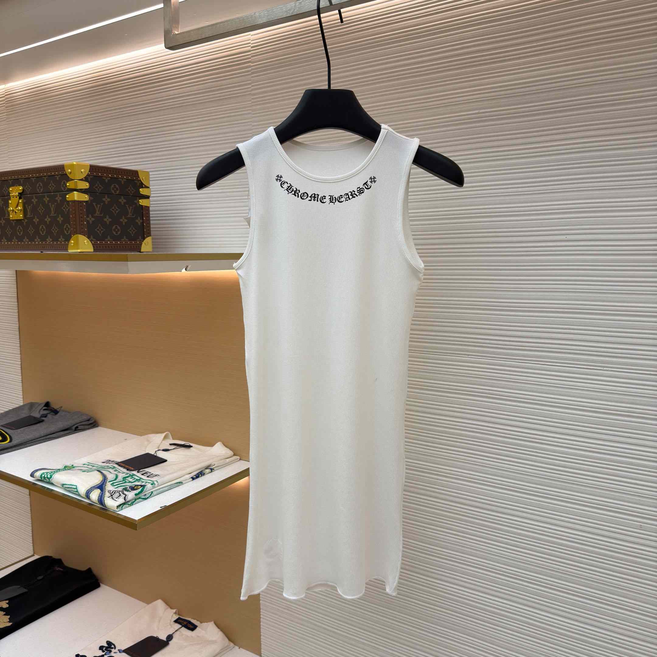 Chrome Hearts Neck Logo Miyumi Sisters White Tank Top - FashionPlug