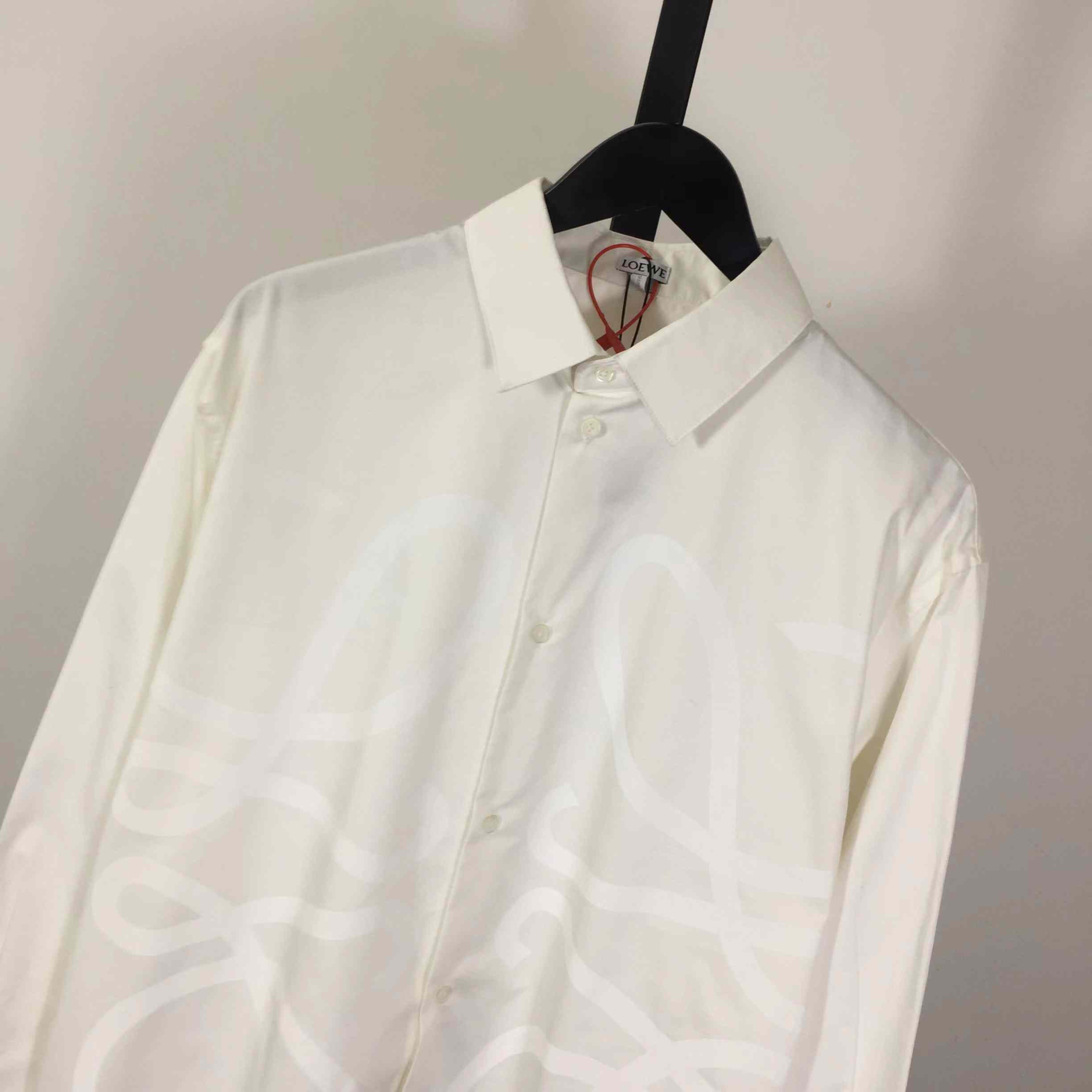 Loewe Embossed Logo Shirt - White - FashionPlug