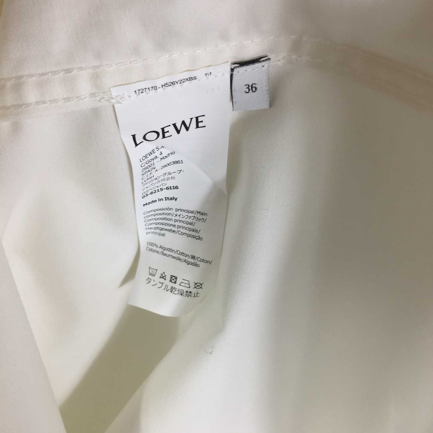 Loewe Embossed Logo Shirt - White - FashionPlug