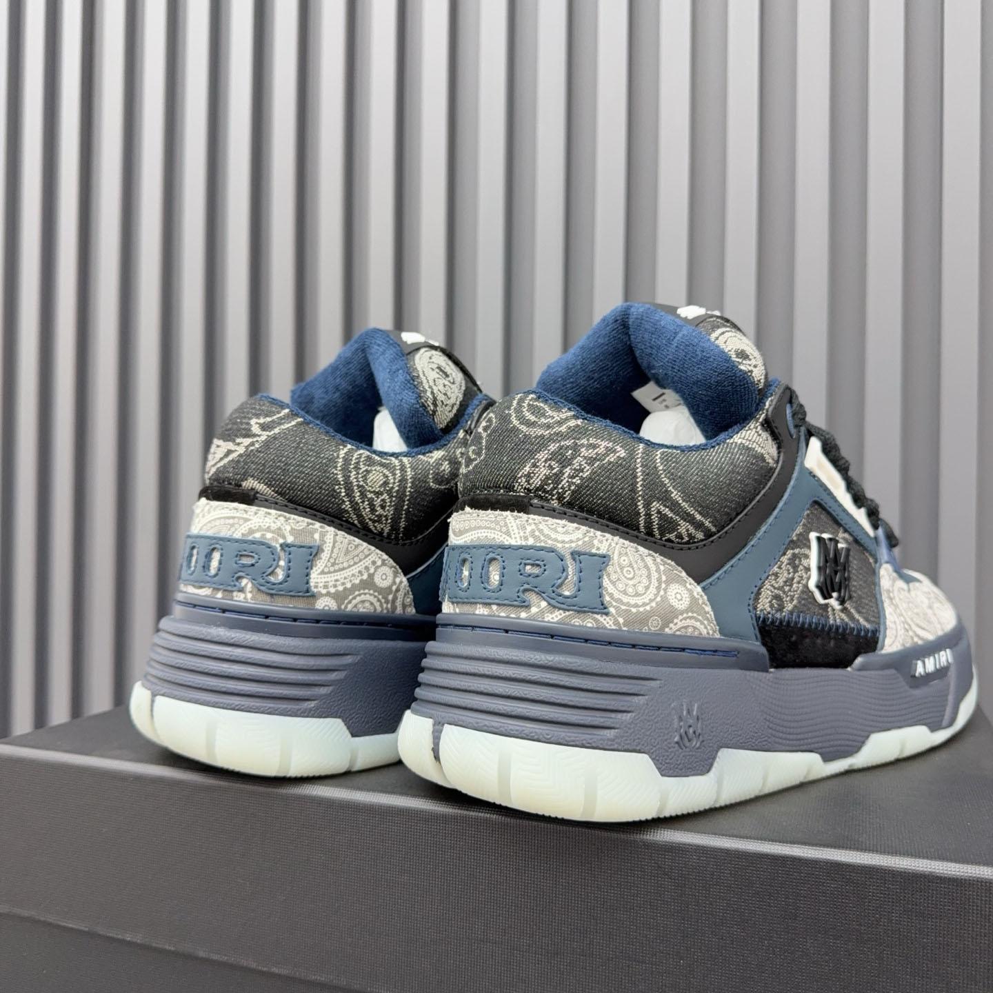 Amir Blue Bandana Jacquard MA-1 Sneakers - FashionPlug