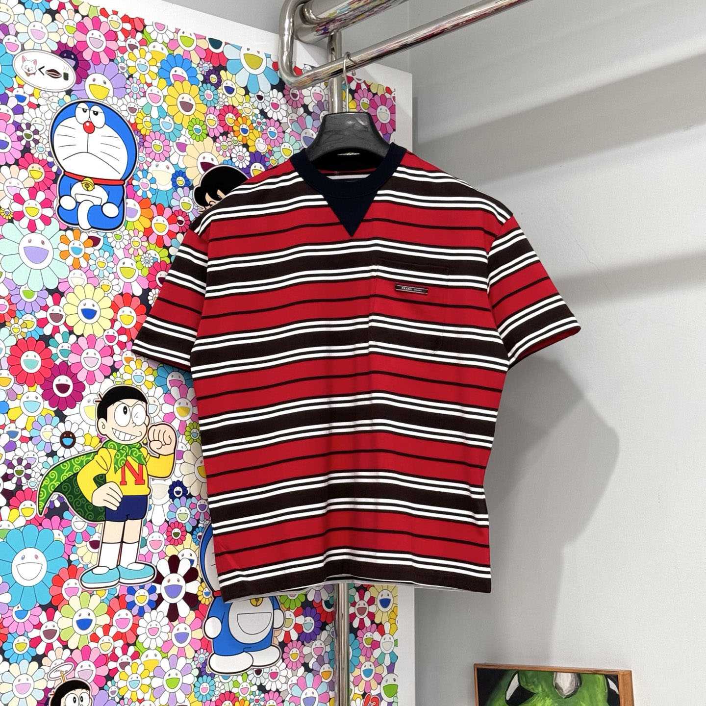 Fendi Oversized Striped Jersey T-shirt - FashionPlug