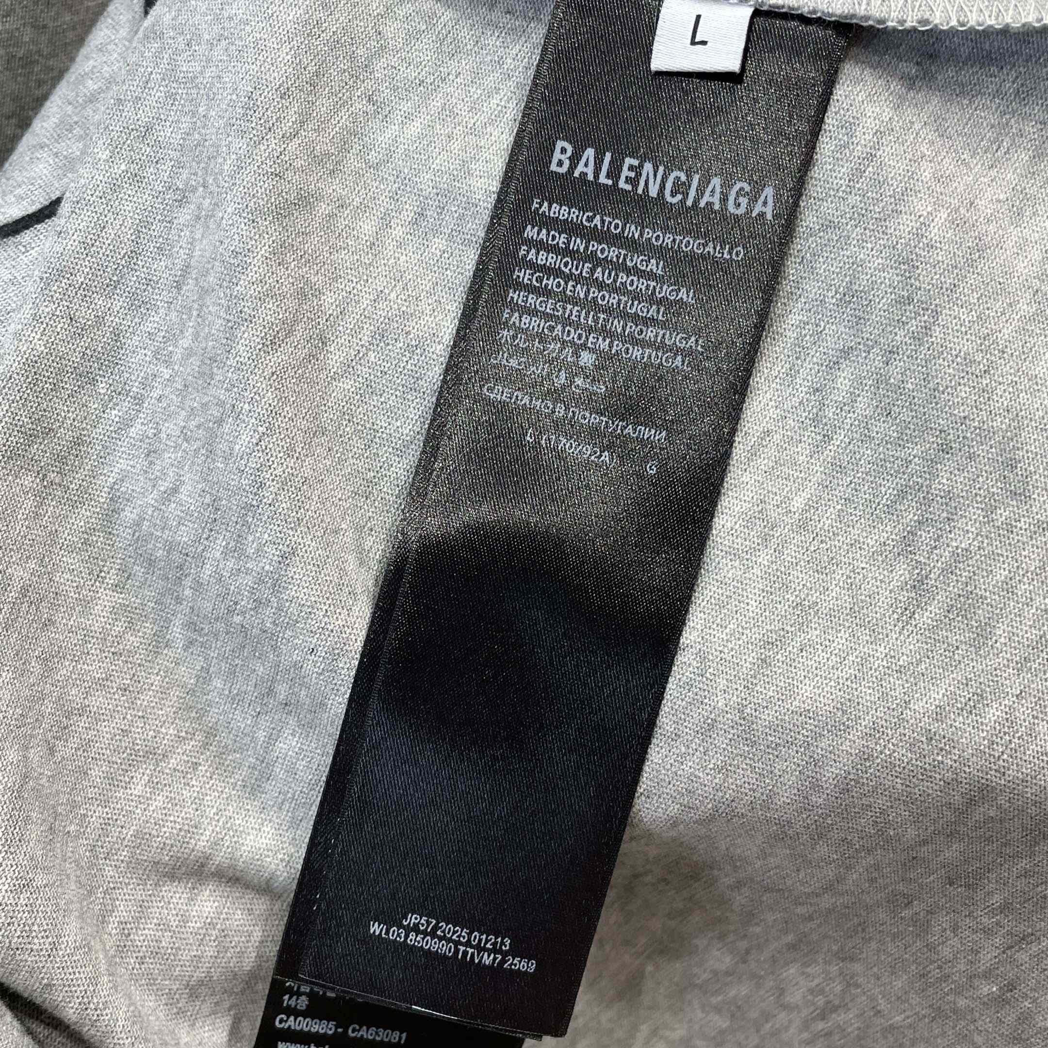 Balenciaga Cursive T-Shirt Medium Fit in Light Heather Grey - FashionPlug