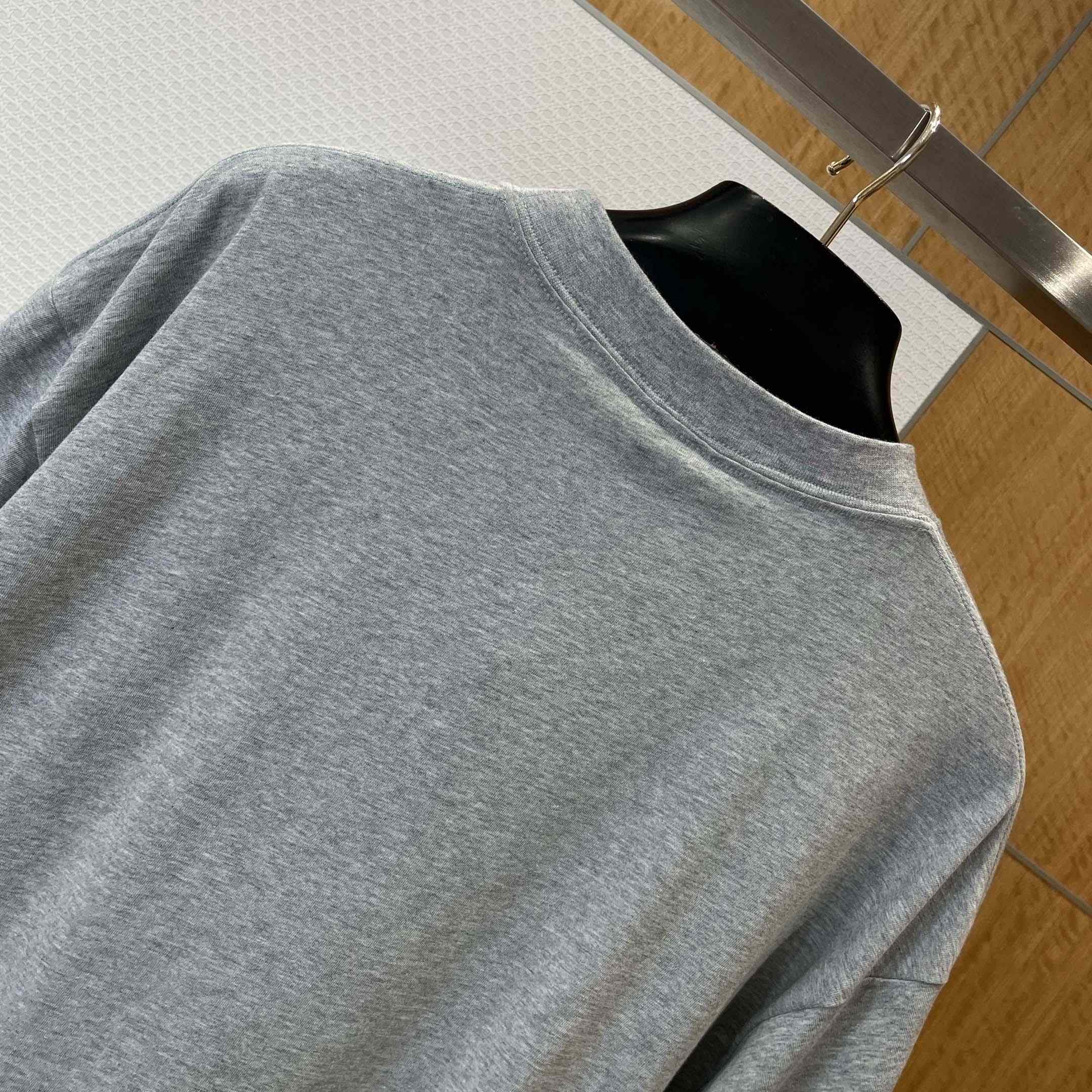 Balenciaga Cursive T-Shirt Medium Fit in Light Heather Grey - FashionPlug