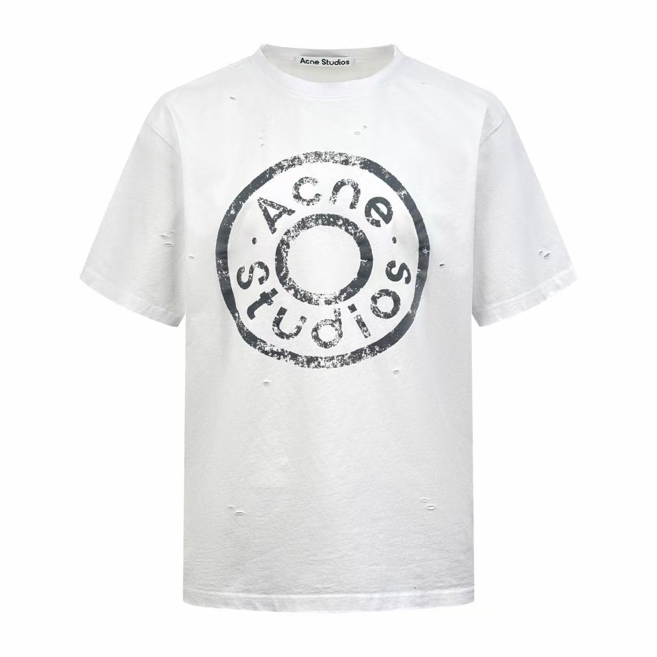 Acne Studios Distressed Logo T-shirt - FashionPlug