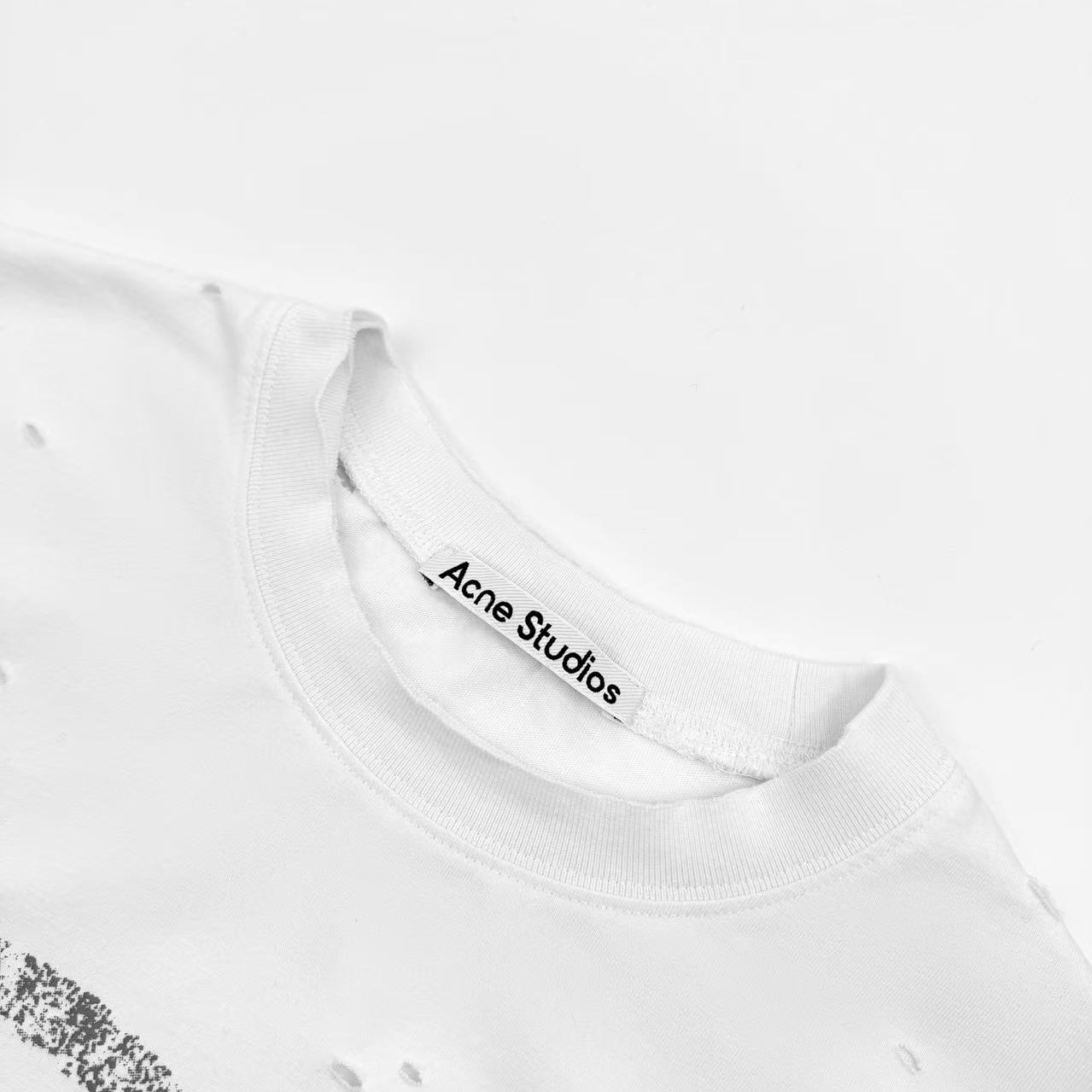 Acne Studios Distressed Logo T-shirt - FashionPlug