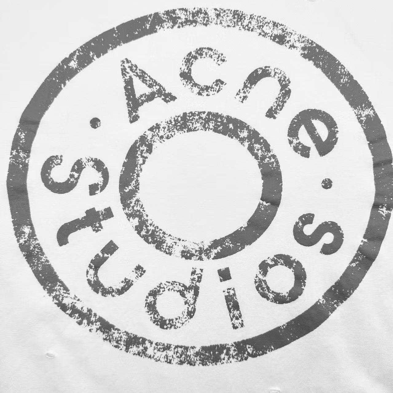 Acne Studios Distressed Logo T-shirt - FashionPlug