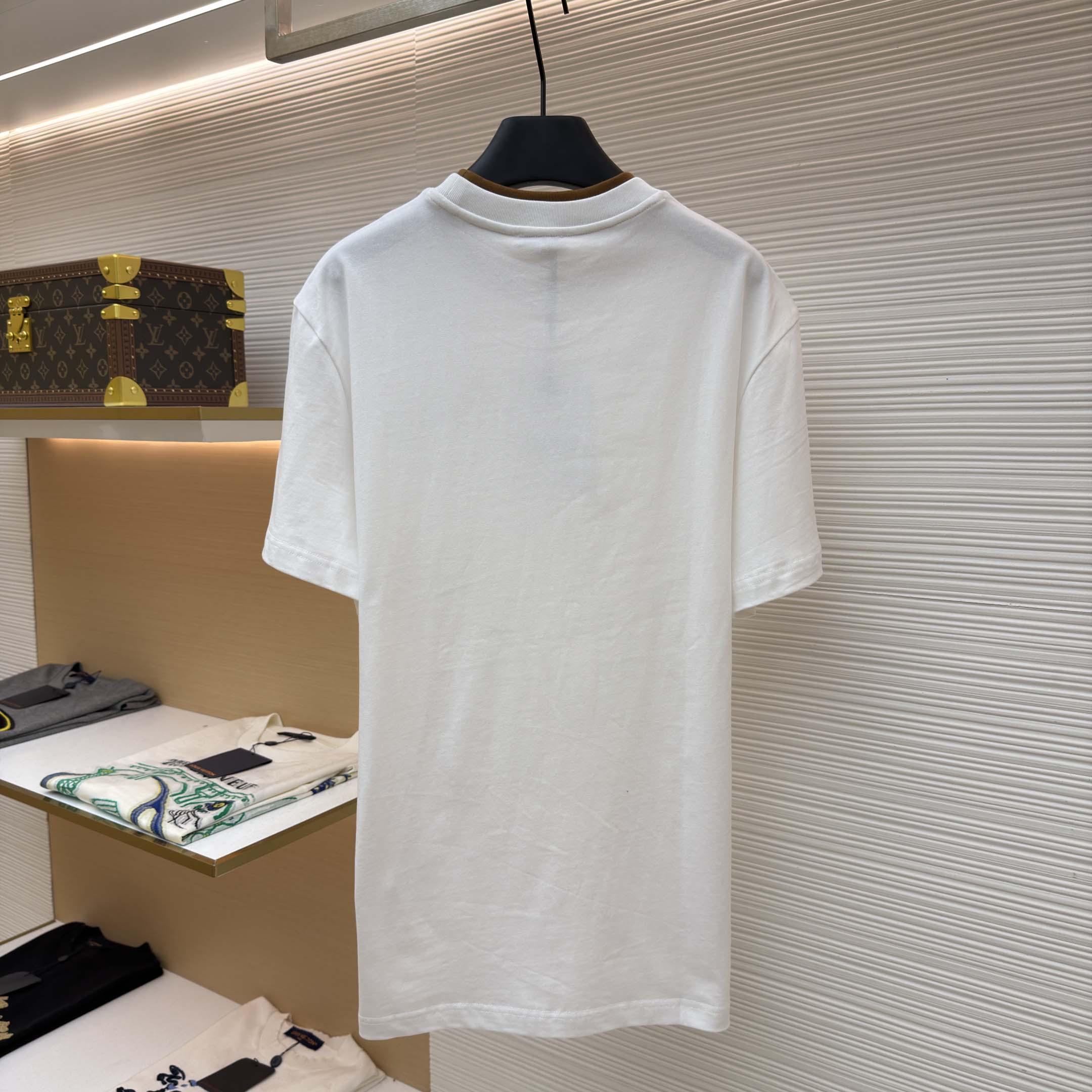Moncler Embroidered Logo Cotton T-Shirt   - FashionPlug
