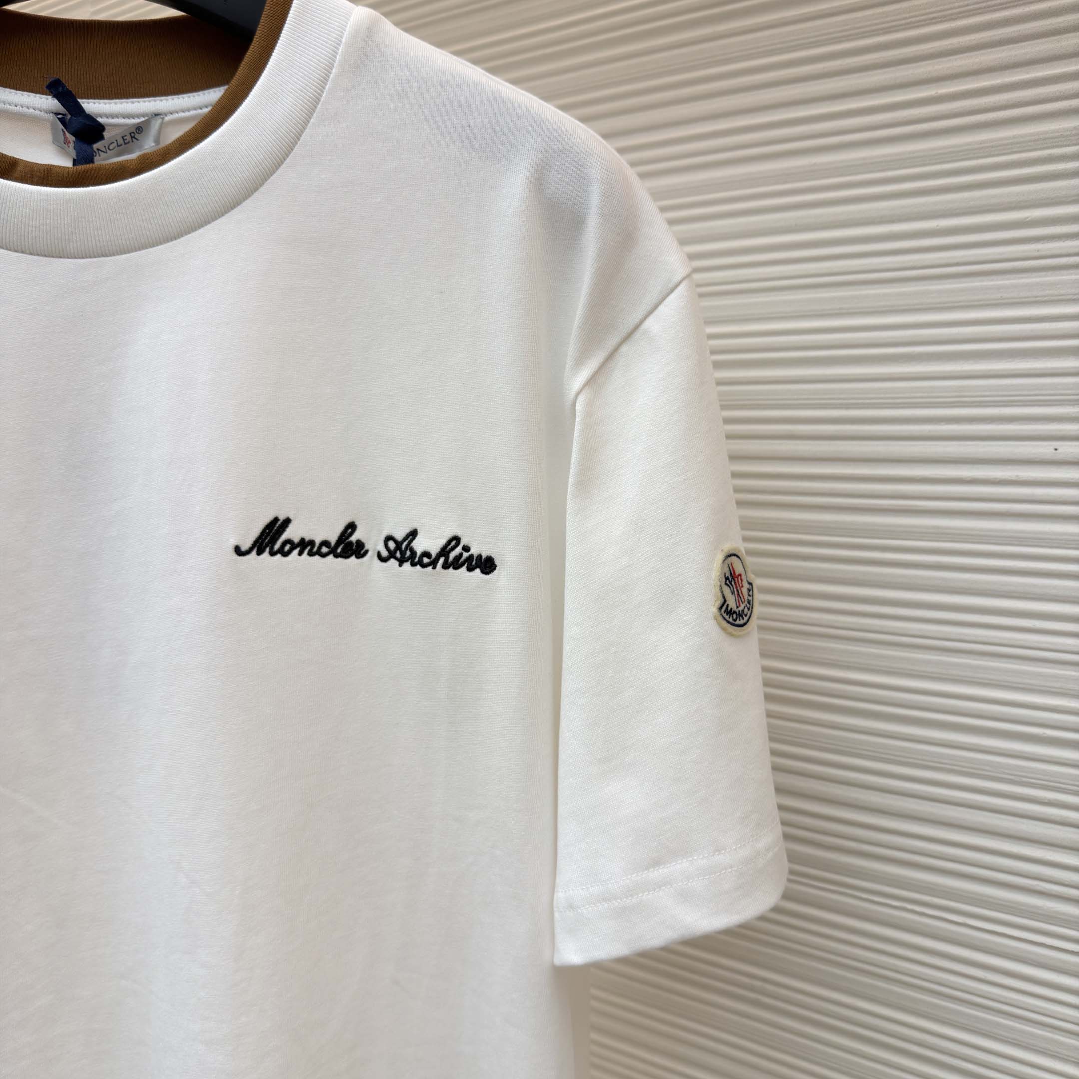 Moncler Embroidered Logo Cotton T-Shirt   - FashionPlug