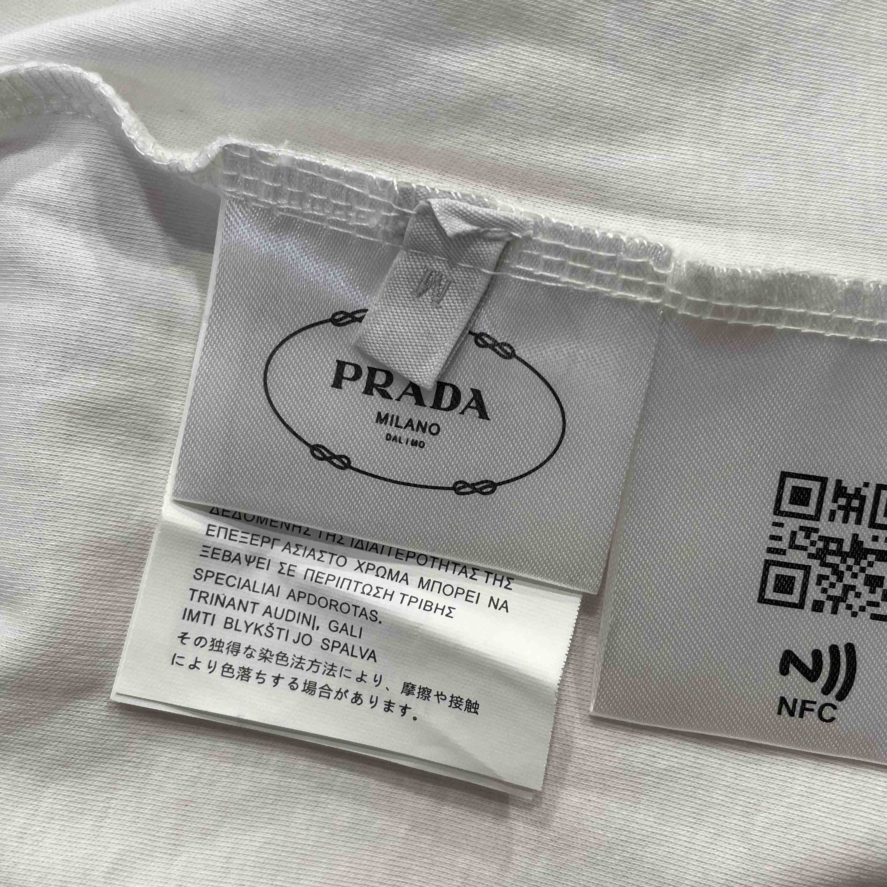 Prada Stretch Cotton Polo Shirt With Re-Nylon Details - FashionPlug