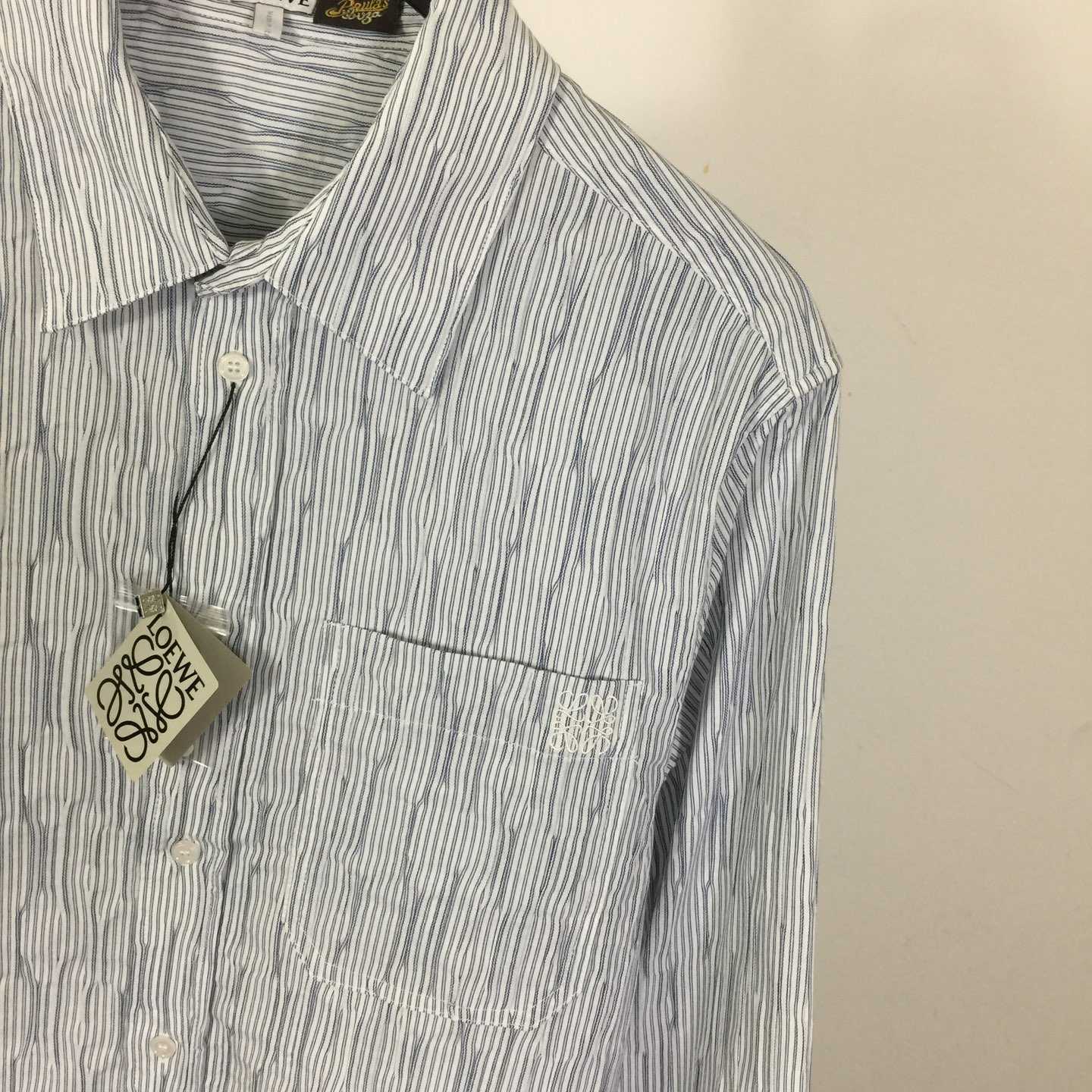 Loewe Striped Long-Sleeve Shirt 'Blue/White' - FashionPlug